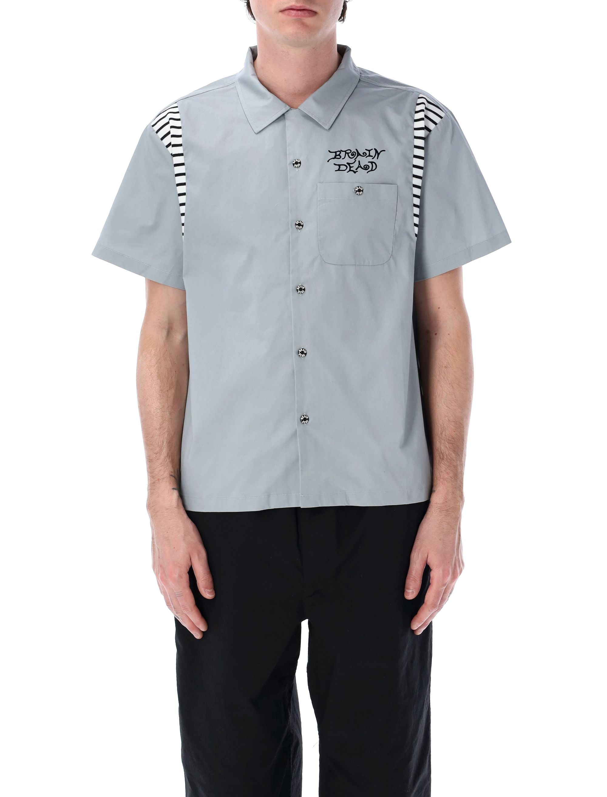 BRAIN DEAD Cobra Flocked Bowling Shirt - Size L