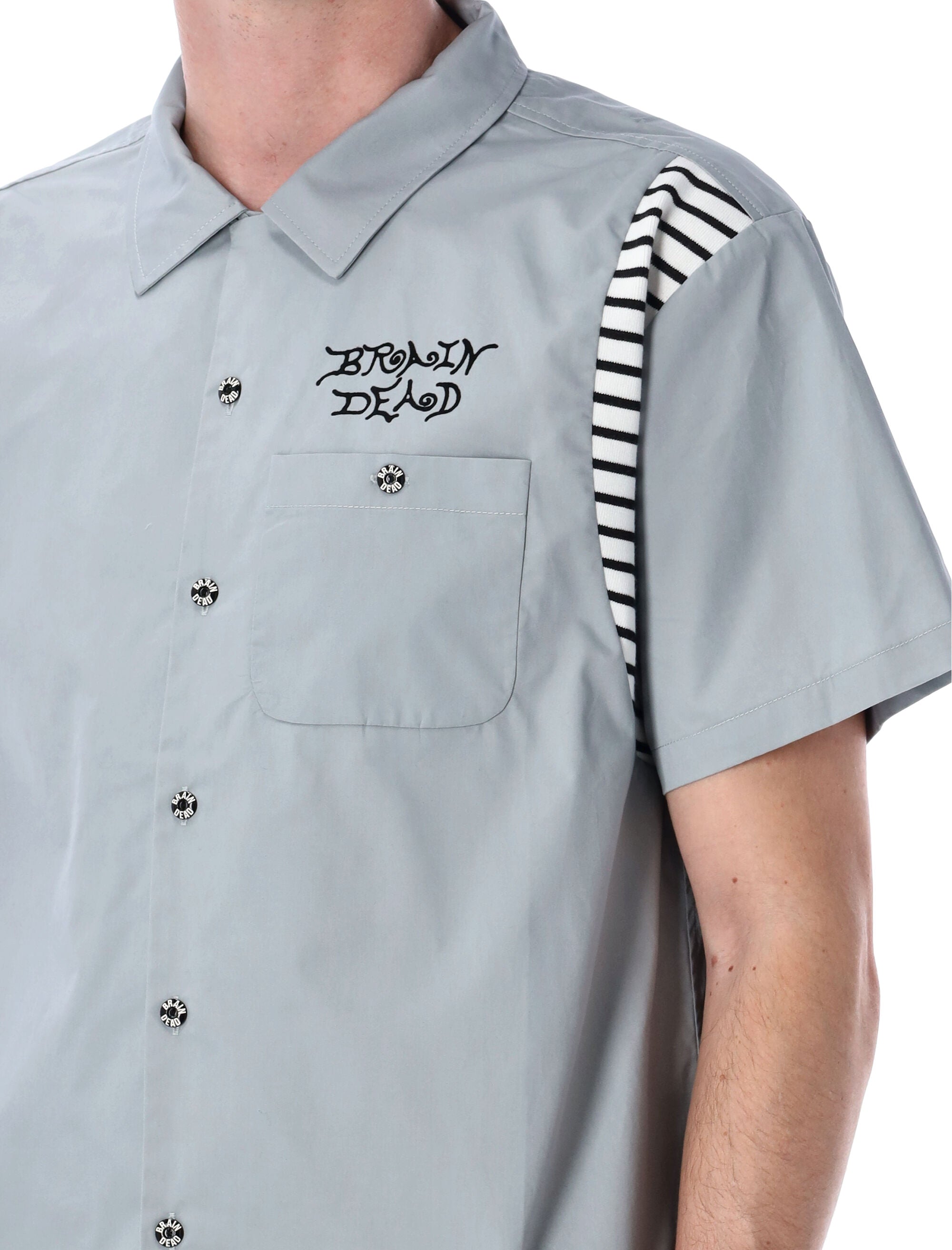 BRAIN DEAD Cobra Flocked Bowling Shirt - Size L