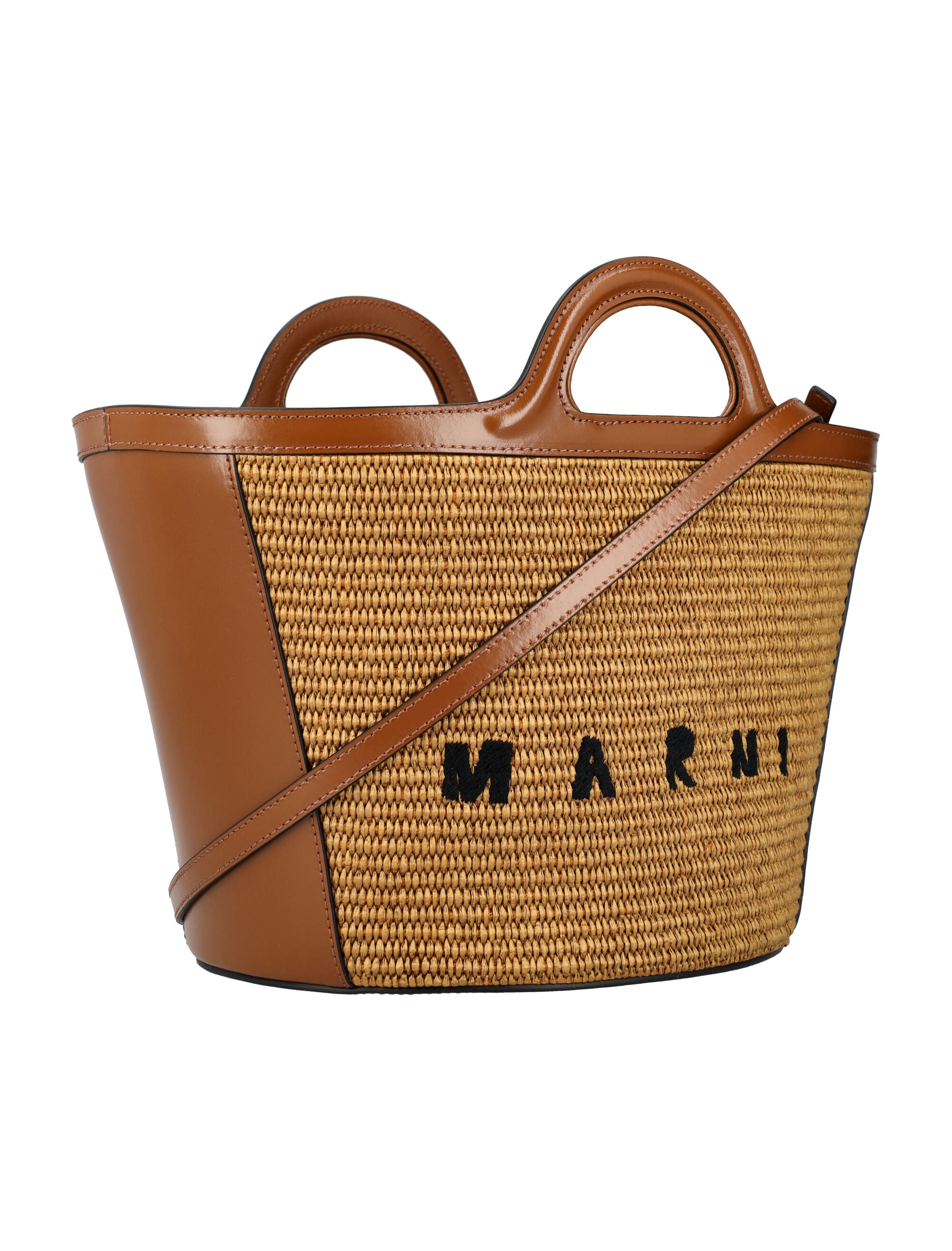 MARNI Mini Tropicalia Handbag - Leather and Raffia