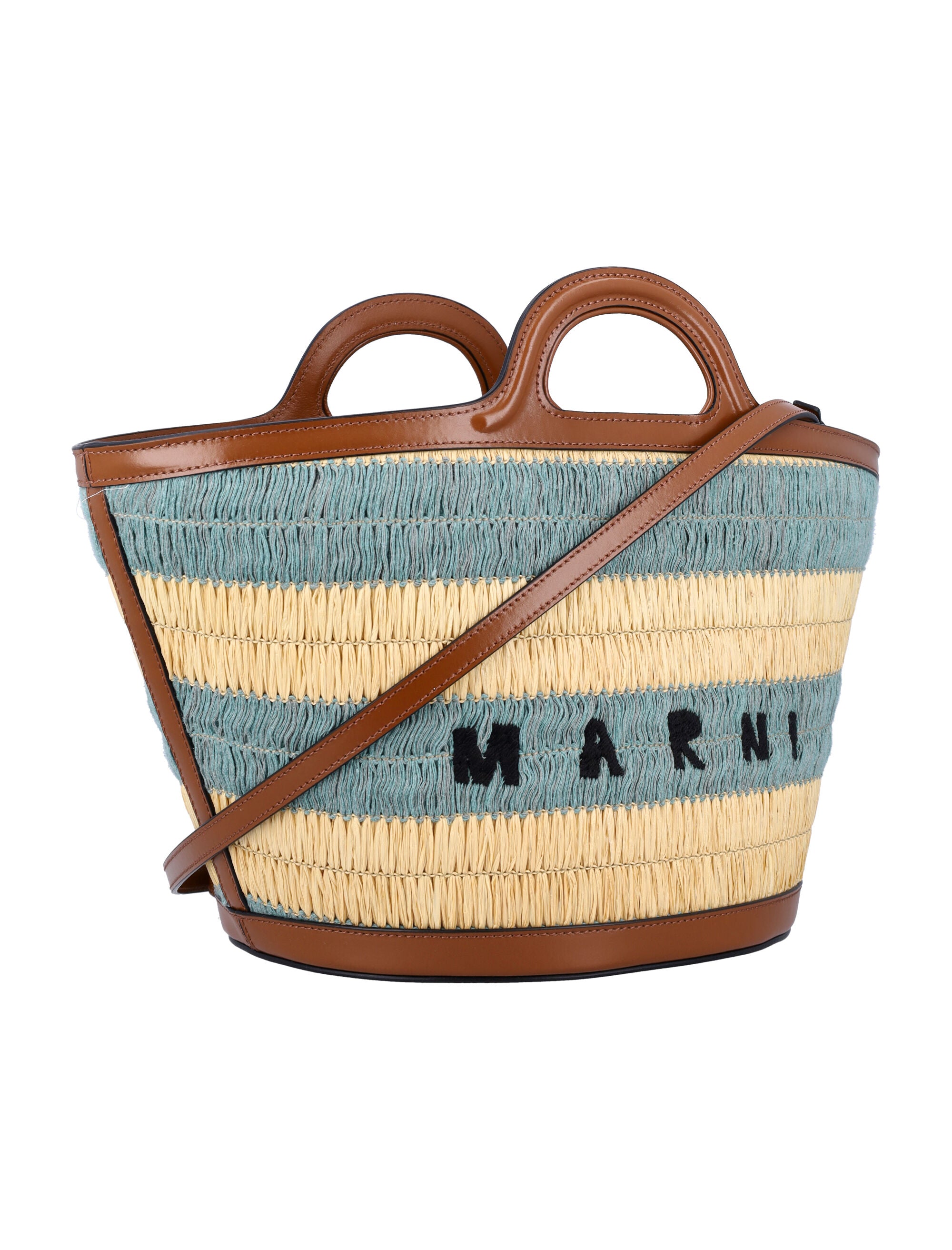 MARNI Mini Raffia-Effect Handbag