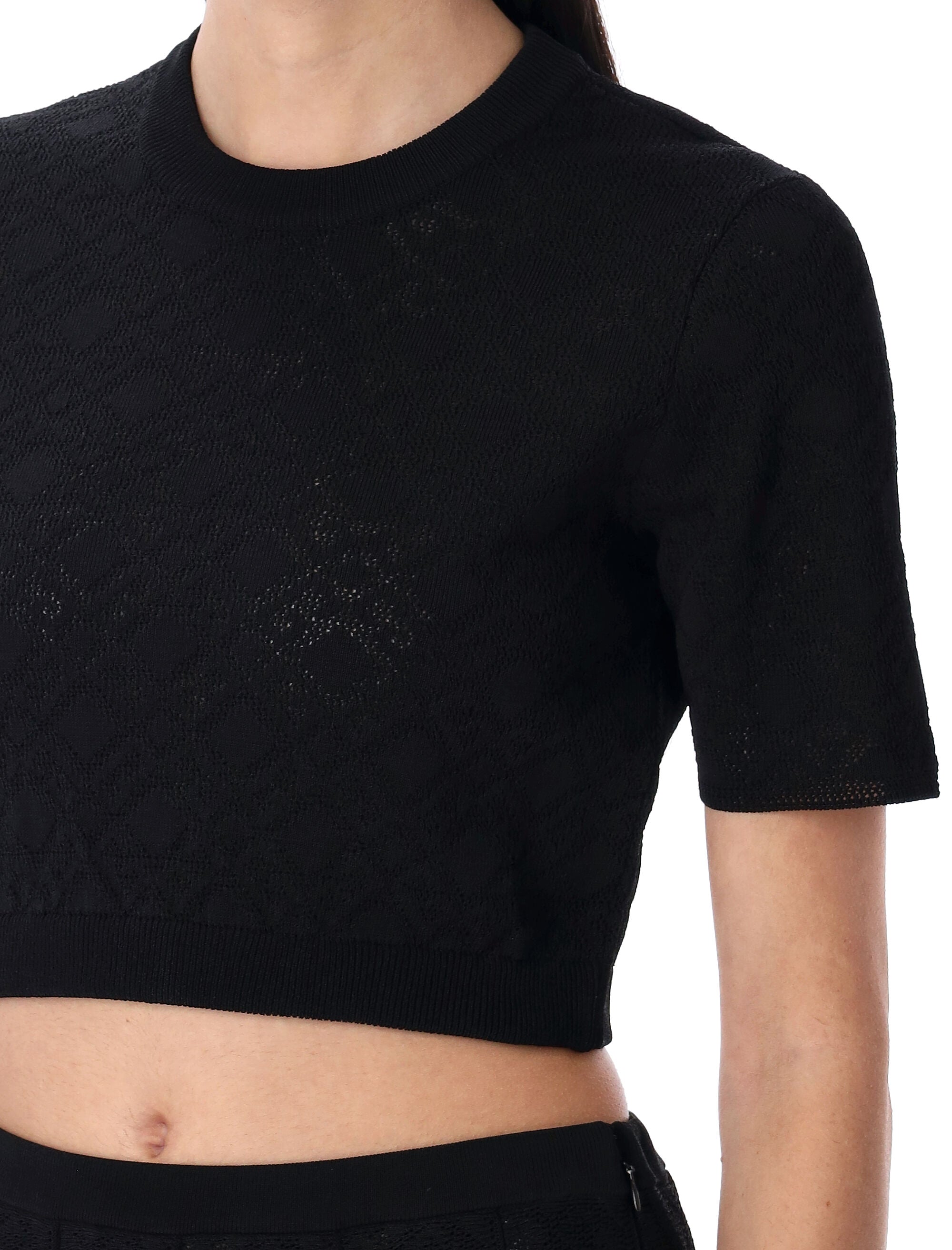 GIVENCHY Cropped Jacquard Knit Top