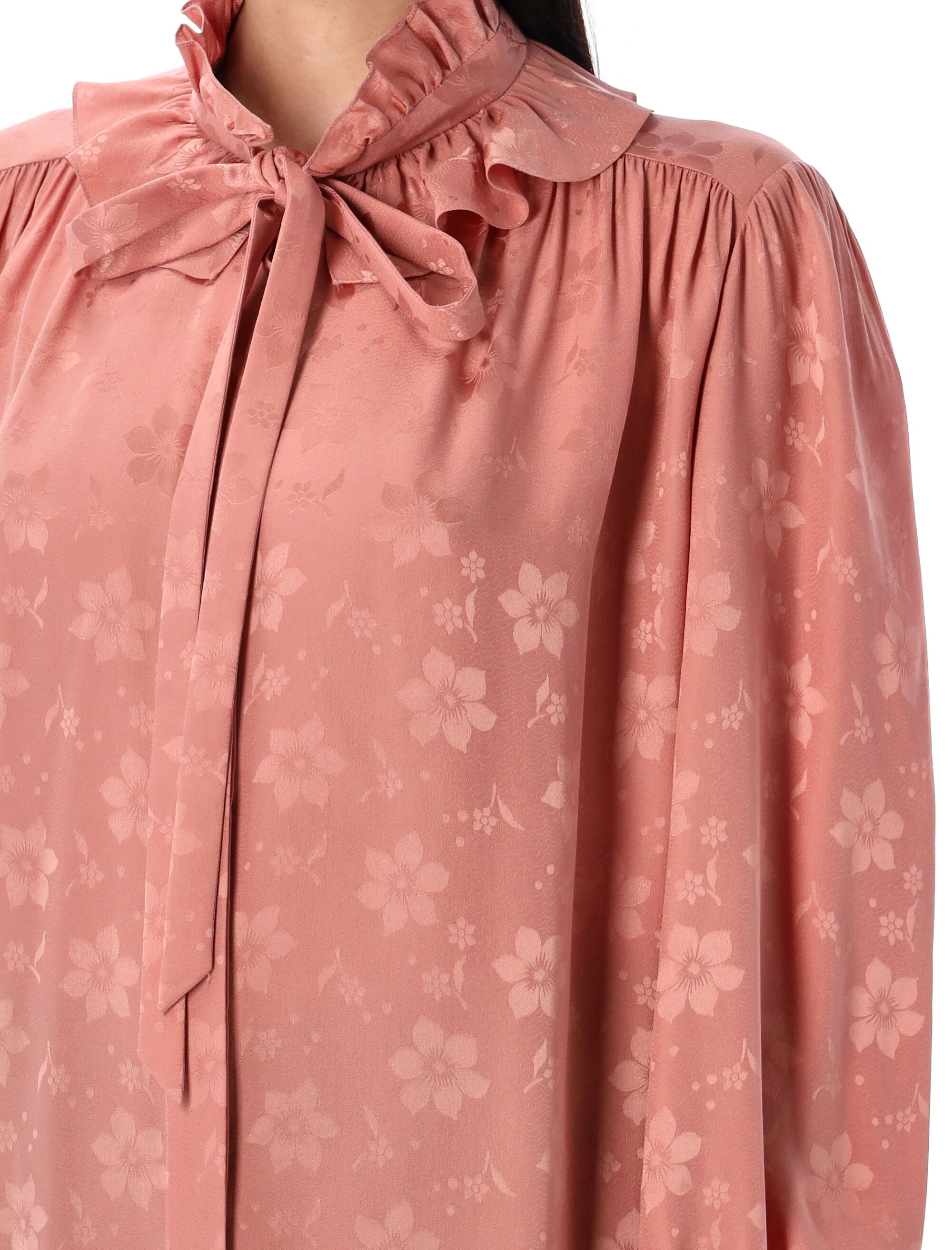 CHLOÉ Fluid Floral Jacquard Blouse - Size 38