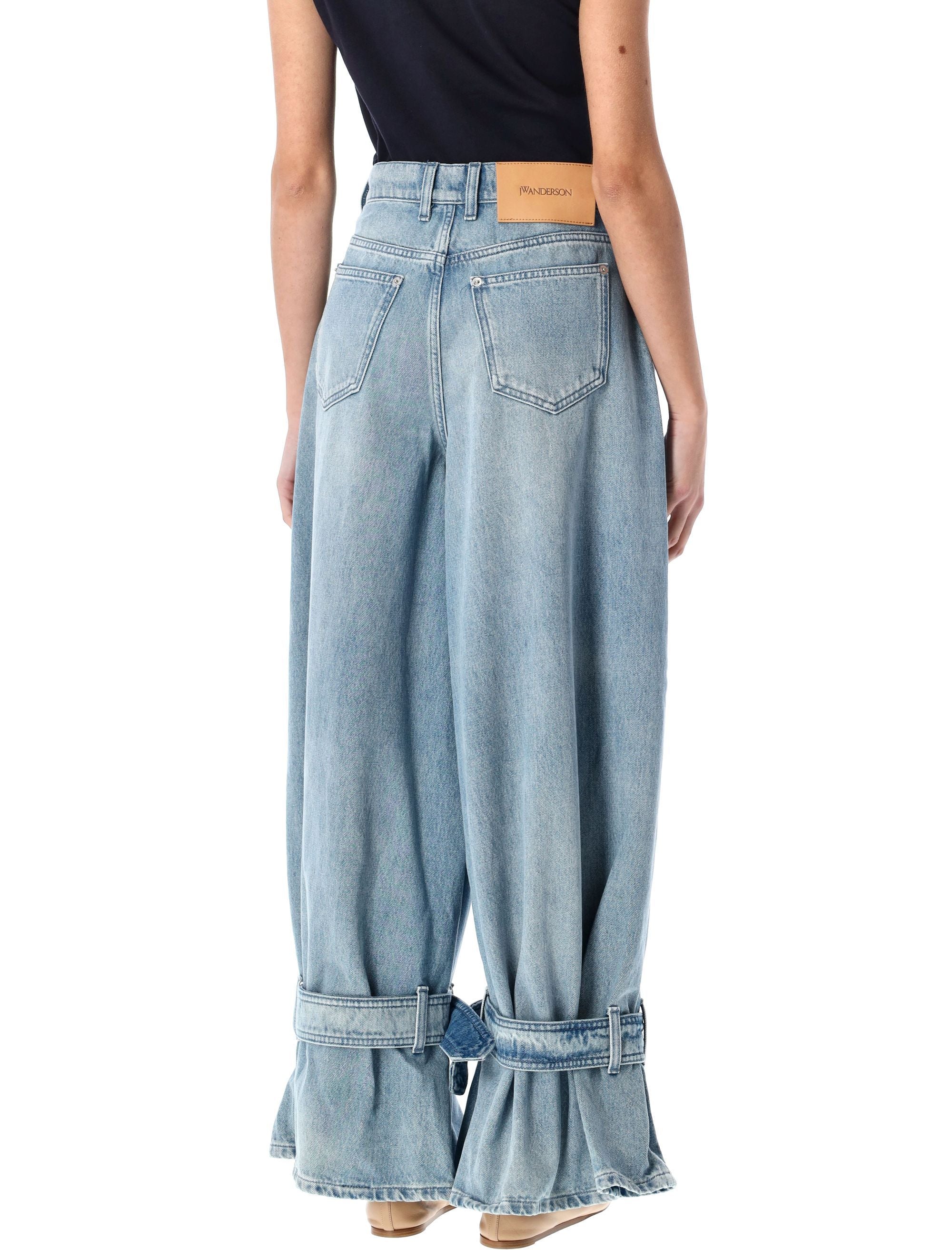 JW ANDERSON Belted Cuff Wide Leg Jeans - Size 26