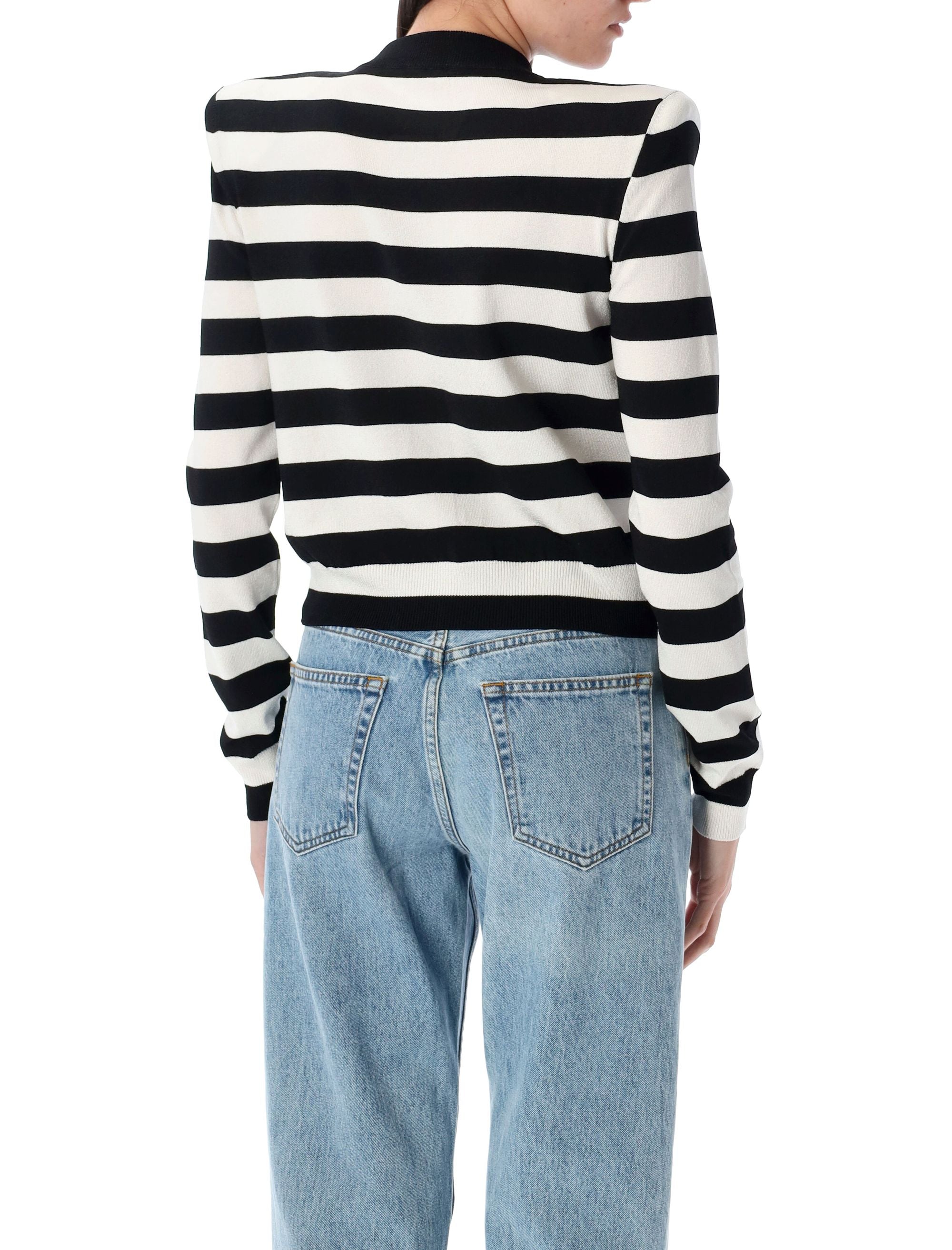 BALMAIN Geometric Knit Cardigan for Women - Spring/Summer 2025