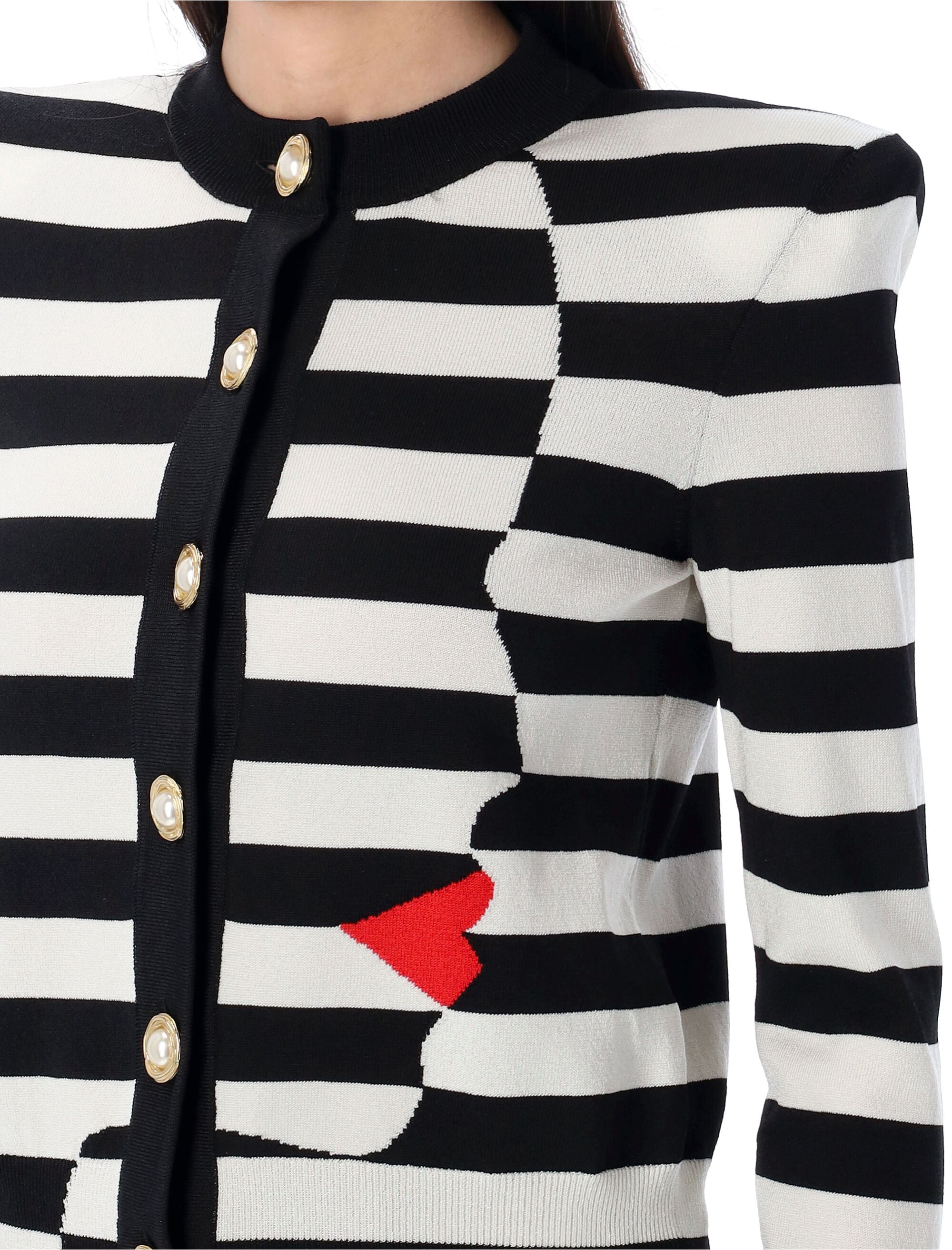 BALMAIN Geometric Knit Cardigan for Women - Spring/Summer 2025