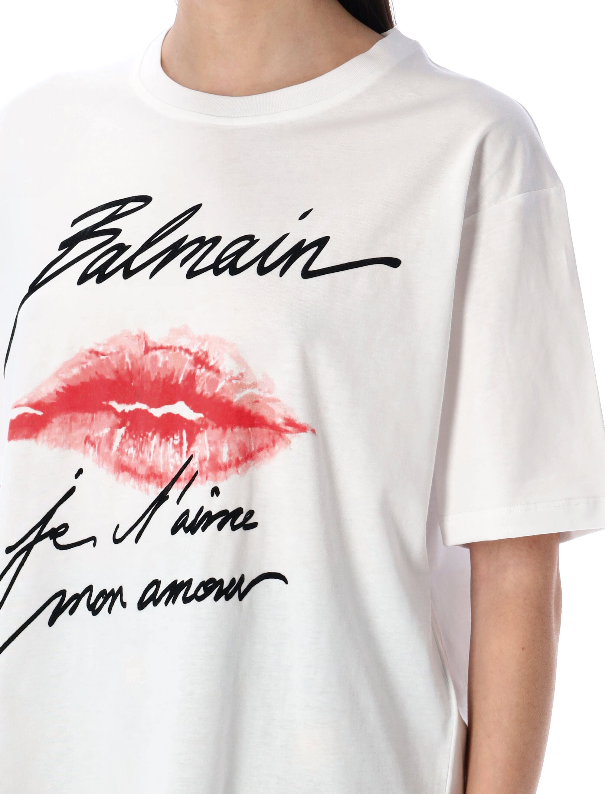 BALMAIN Kiss Print T-Shirt - Size S