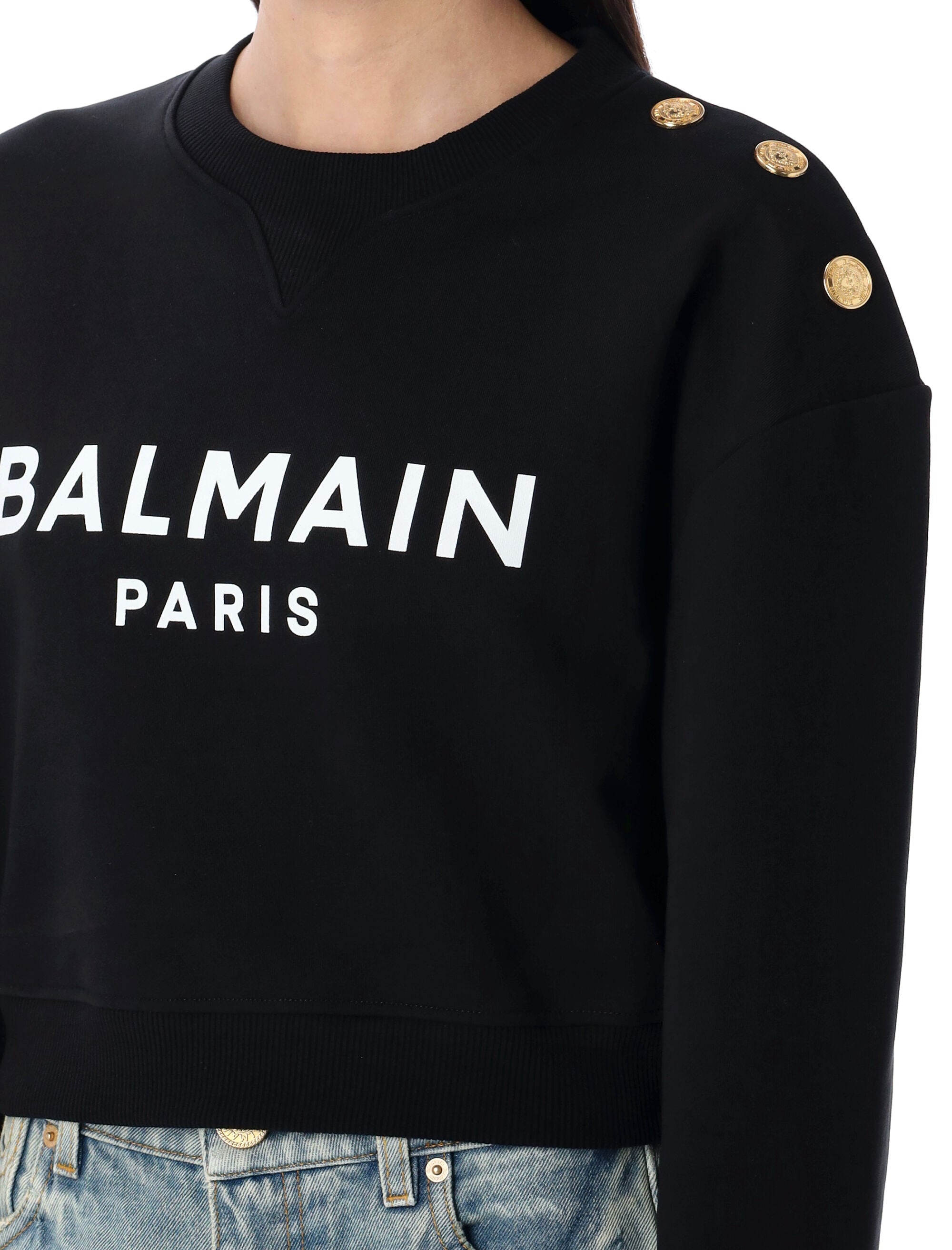 BALMAIN Cotton Sweatshirt for Women - FW25 Collection