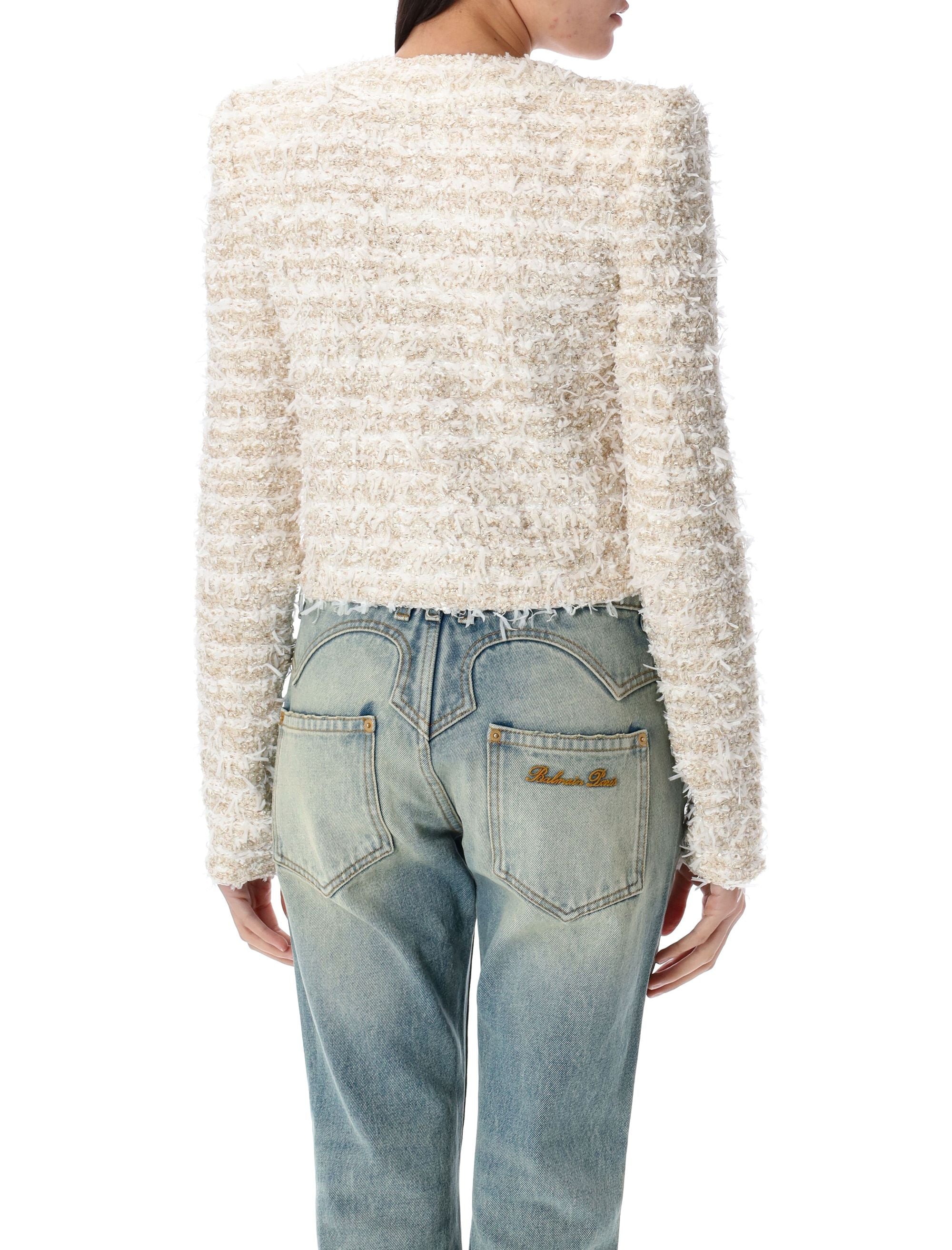 BALMAIN Cropped Mini Tweed Jacket