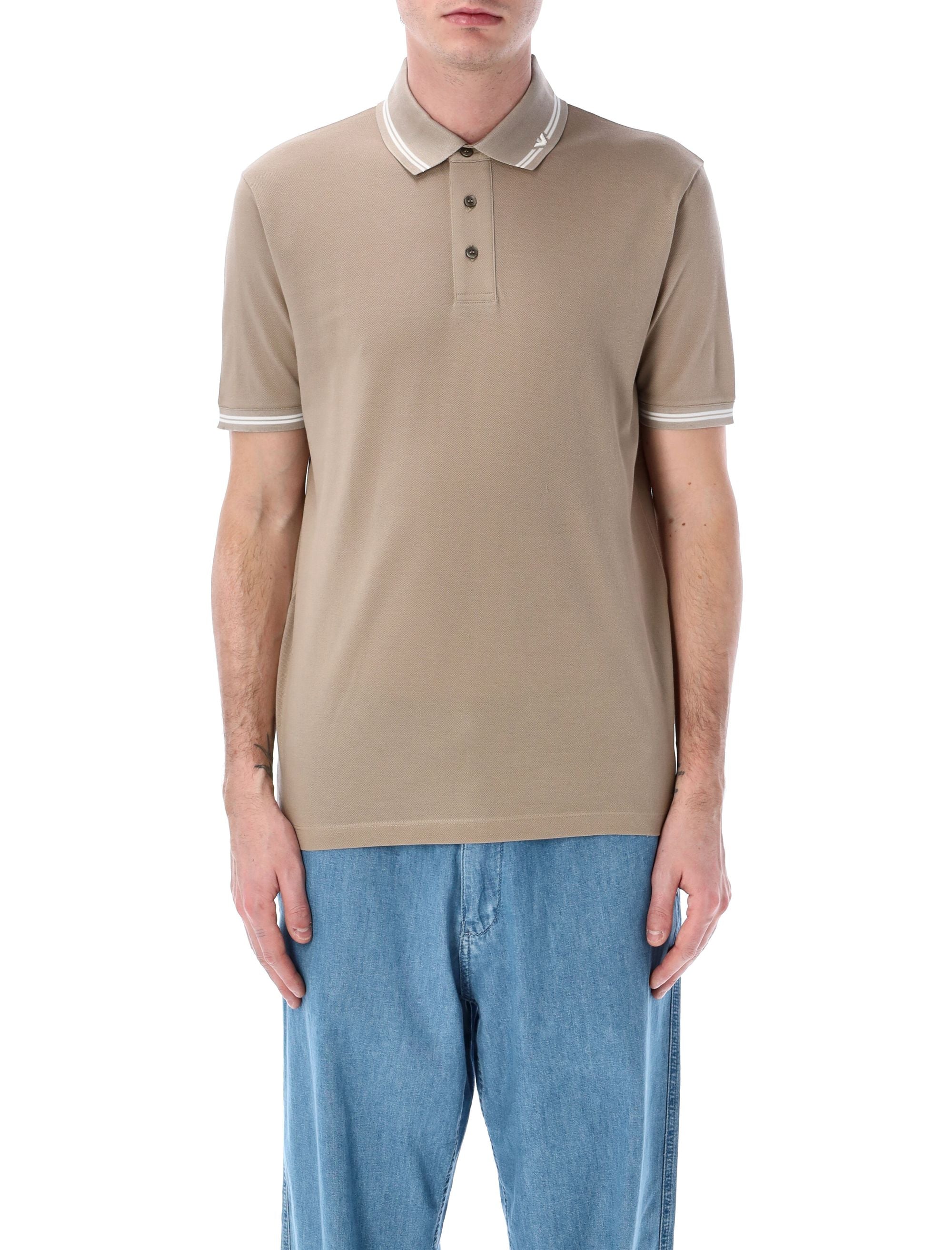 EMPORIO ARMANI Piqué Polo Shirt - Men’s Short Sleeve