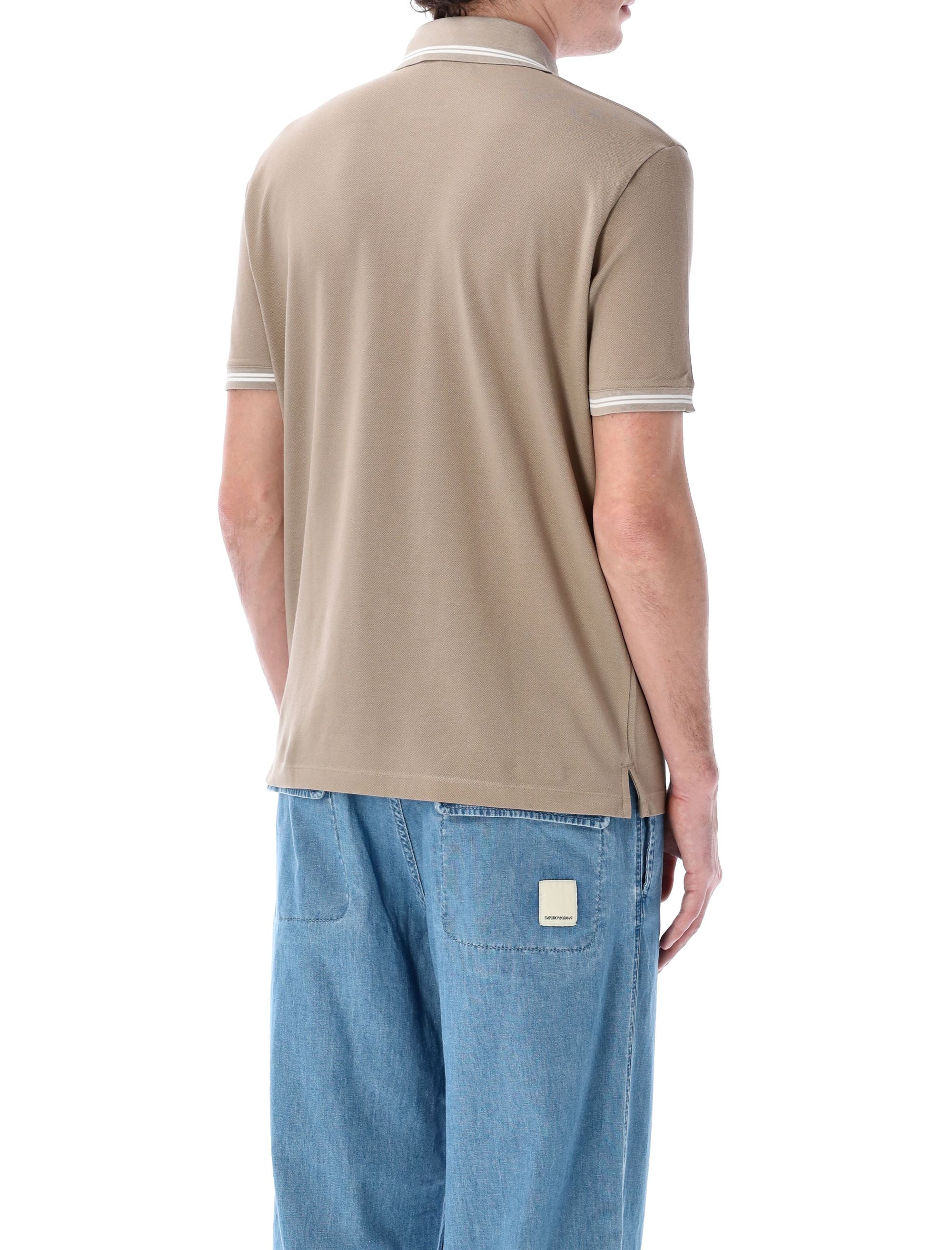 EMPORIO ARMANI Piqué Polo Shirt - Men’s Short Sleeve