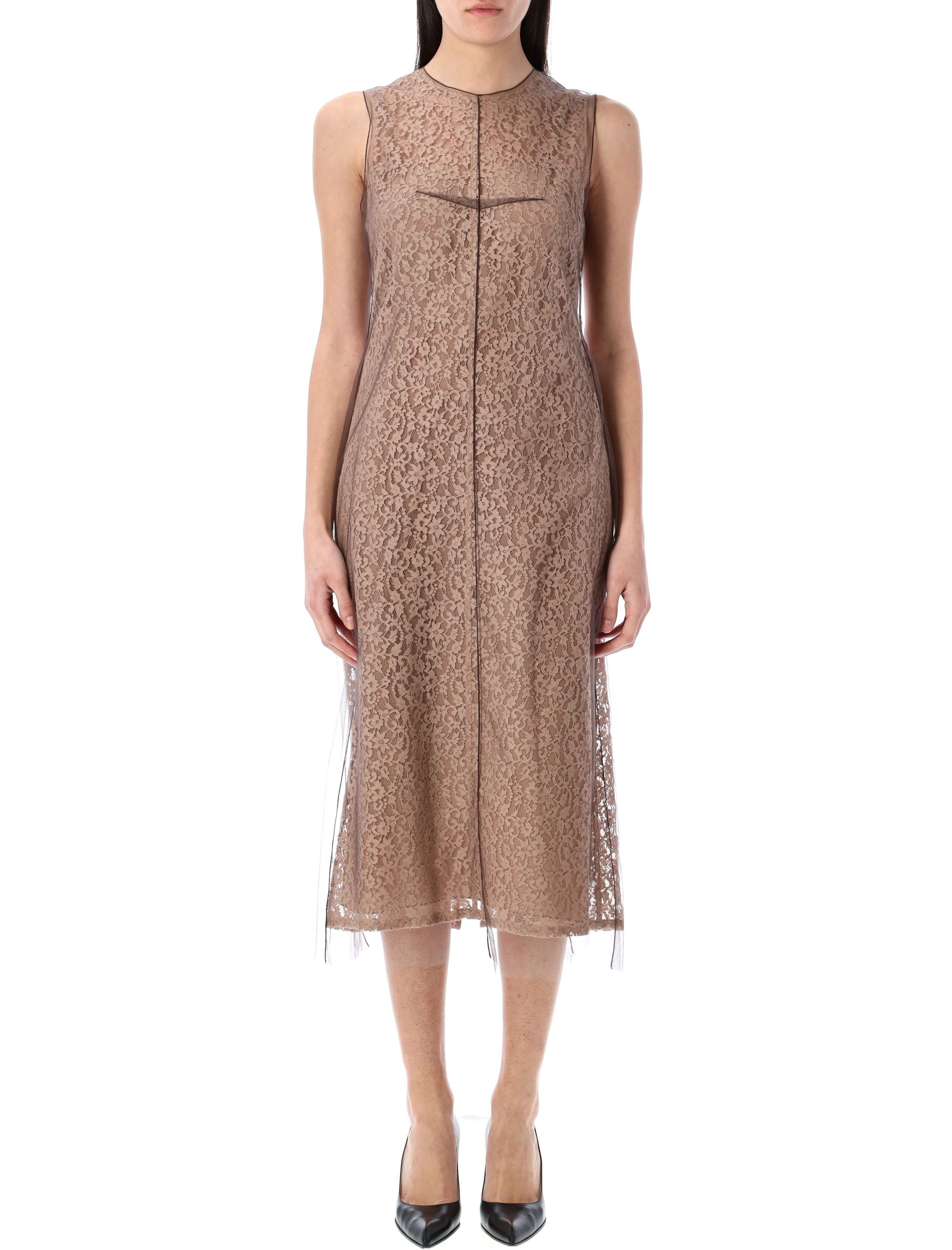 FENDI Sleeveless Lace Midi Dress Size 40