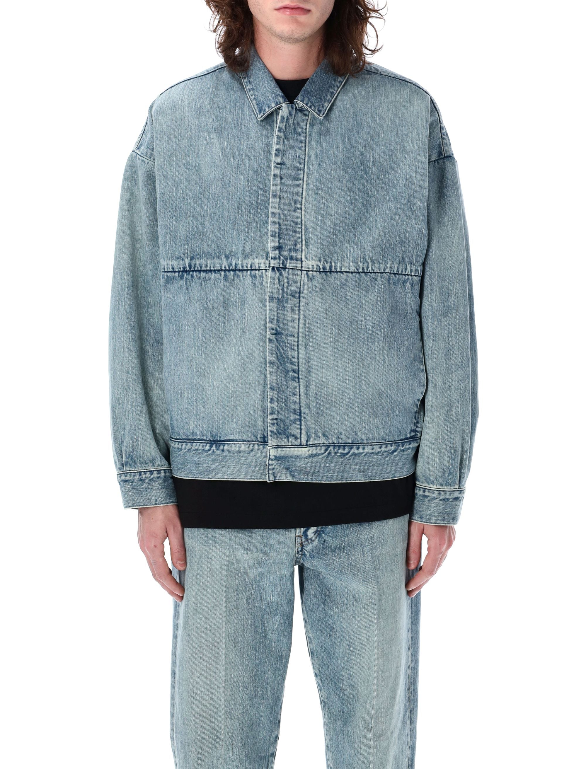 FEAR OF GOD Cropped Boxy Fit Denim Trucker Jacket - Large