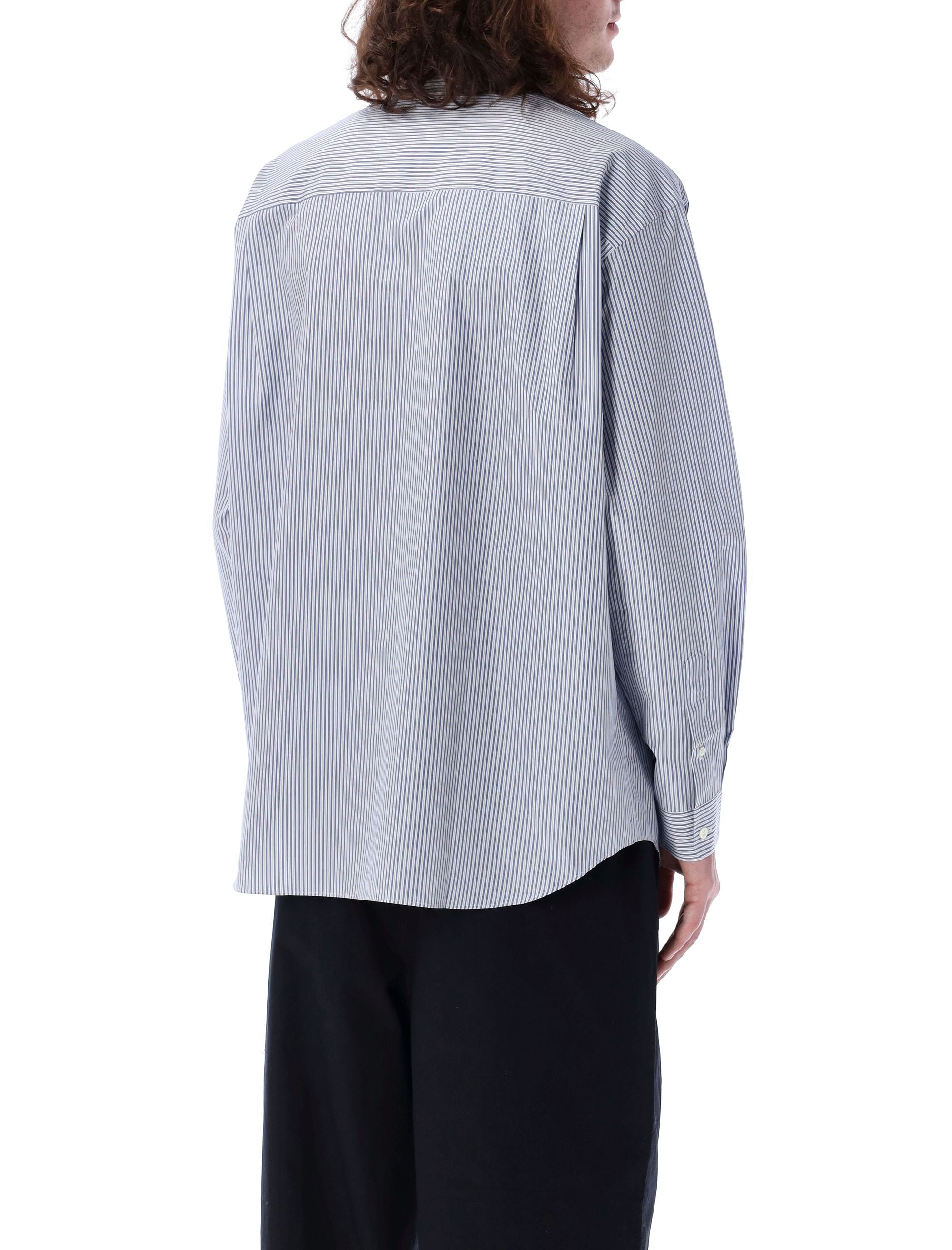 COMME DES GARÇONS HOMME PLUS Men's Striped Button-Up Shirt - Large Size