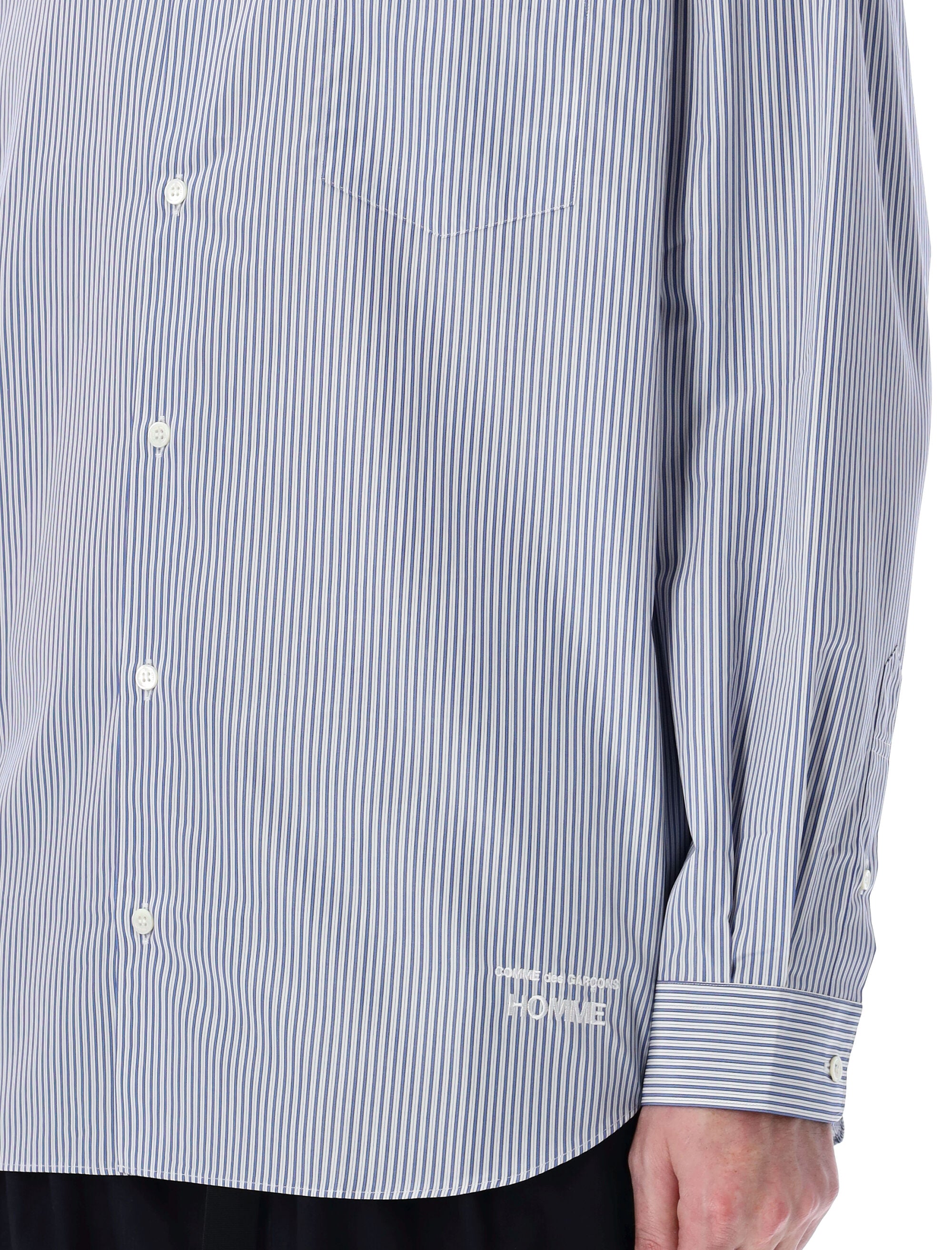 COMME DES GARÇONS HOMME PLUS Men's Striped Button-Up Shirt - Large Size