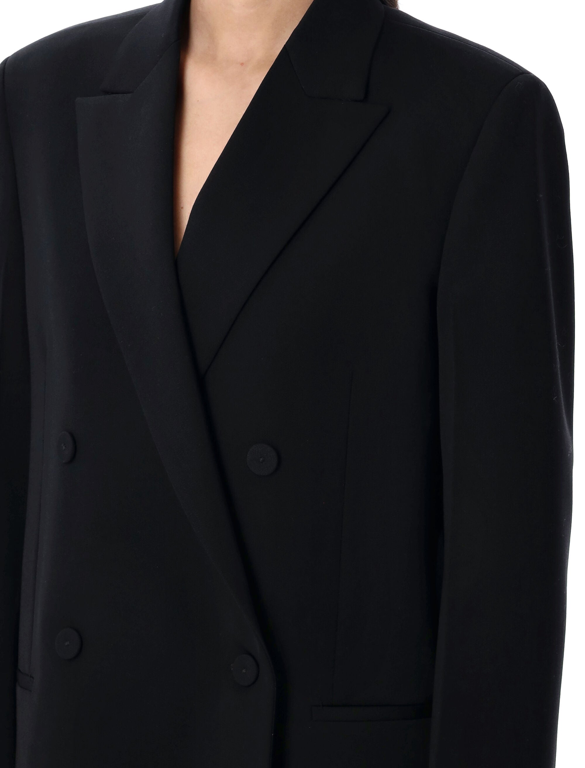 JIL SANDER Double-Breasted Oversized Wool Blazer - Size 34