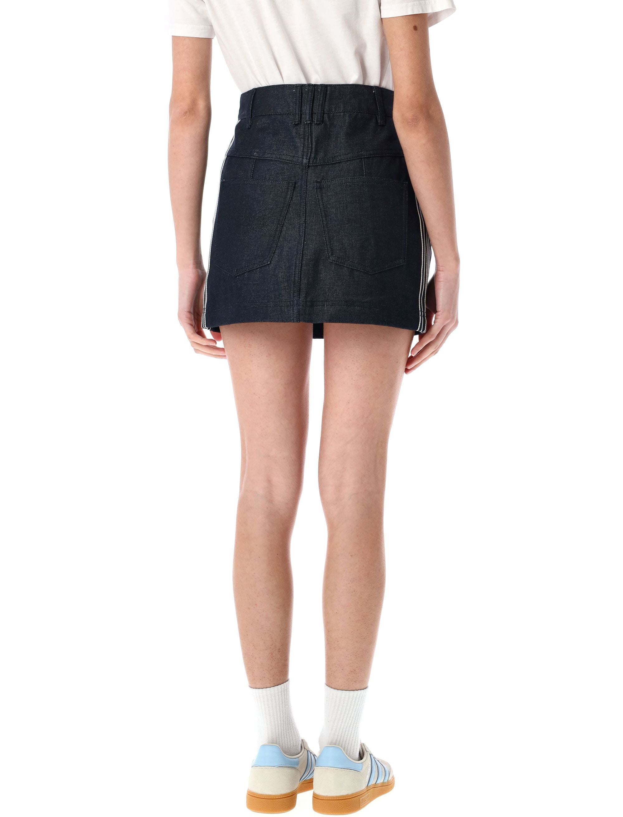 ADIDAS ORIGINALS Slim Fit Denim Skirt with Front Buttons Closure - Size 26