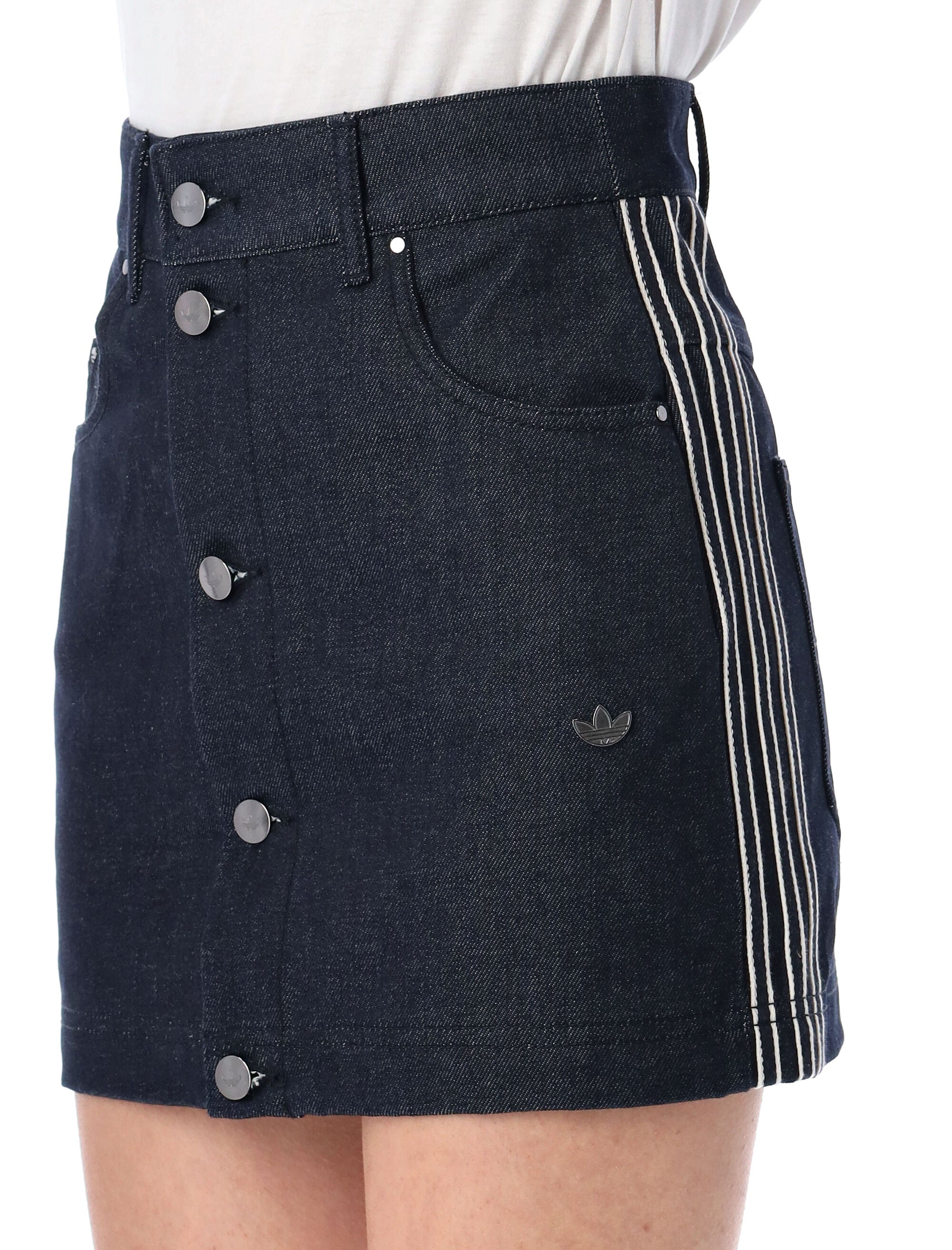 ADIDAS ORIGINALS Slim Fit Denim Skirt with Front Buttons Closure - Size 26