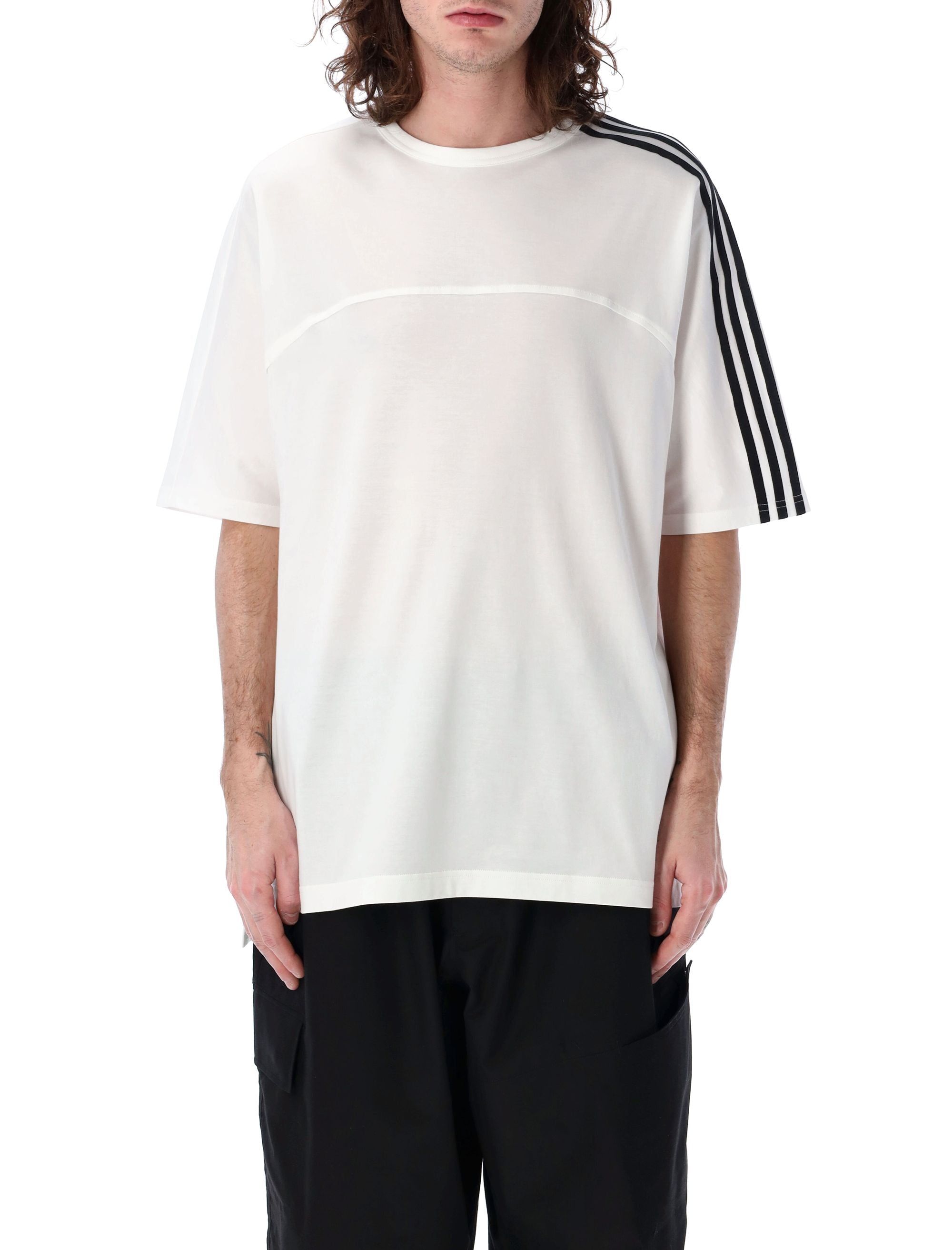 Y-3 Cotton Crew-Neck T-Shirt with Side Slits