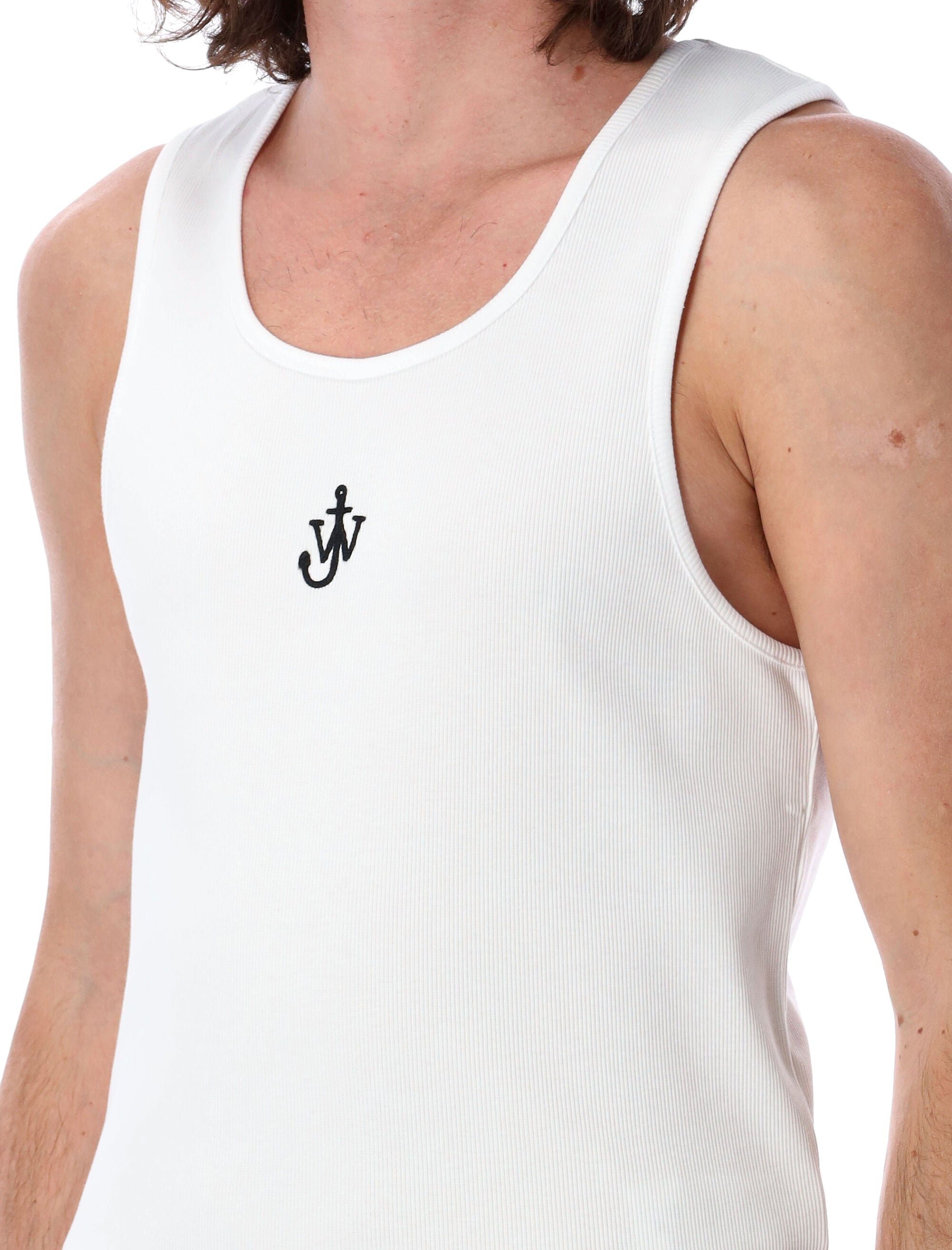 JW ANDERSON Anchor Embroidered Cotton Tank Top for Men