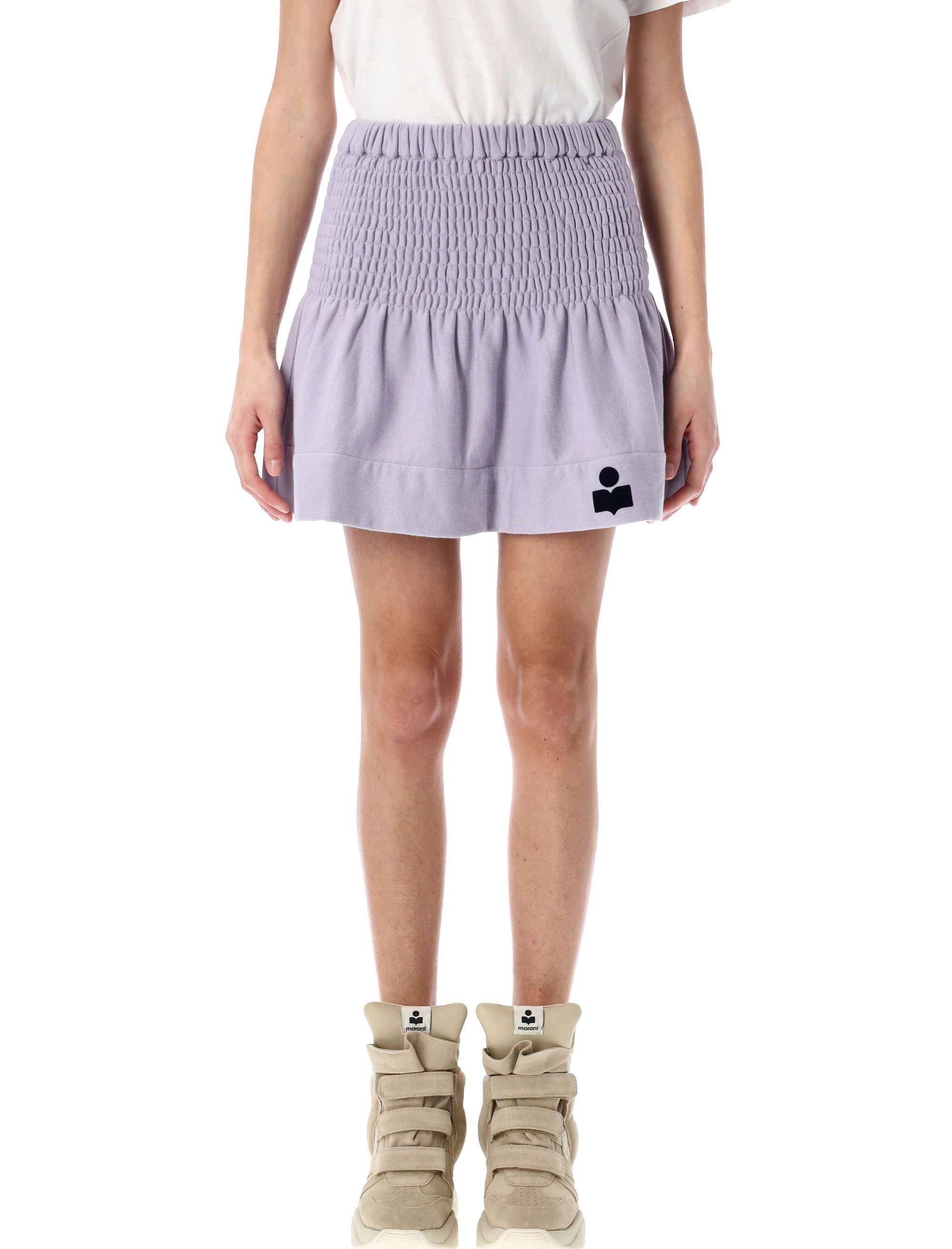 ISABEL MARANT ETOILE Flared Mini Skirt with Flocked Logo - Size 36