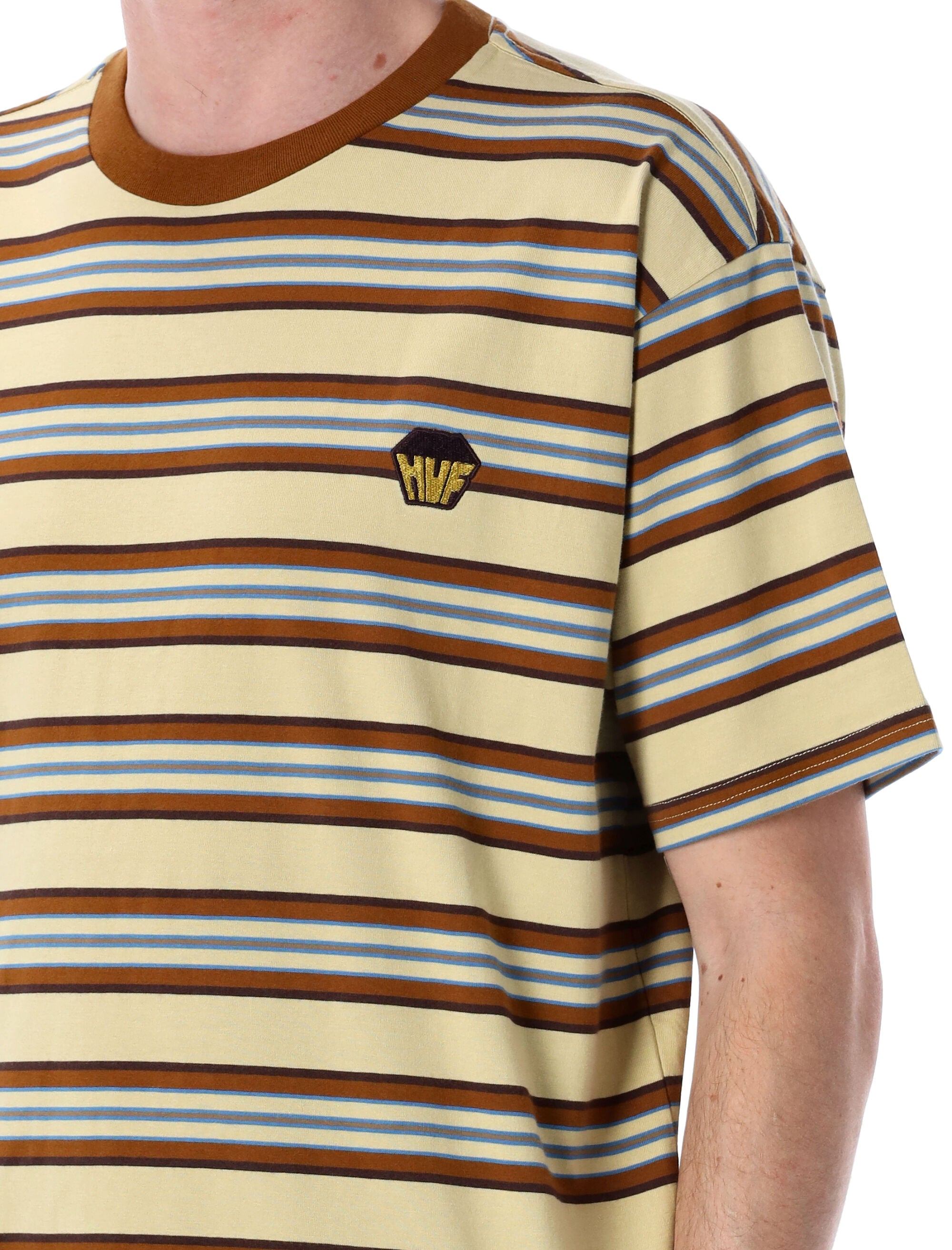 HUF Men's Striped Relaxed Fit T-Shirt - Size L