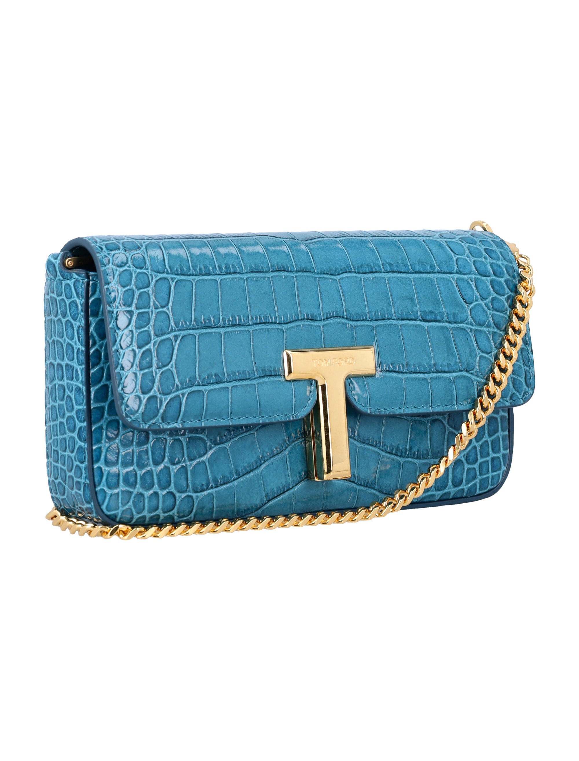 TOM FORD Mini Handbag with Croc Embossed Leather