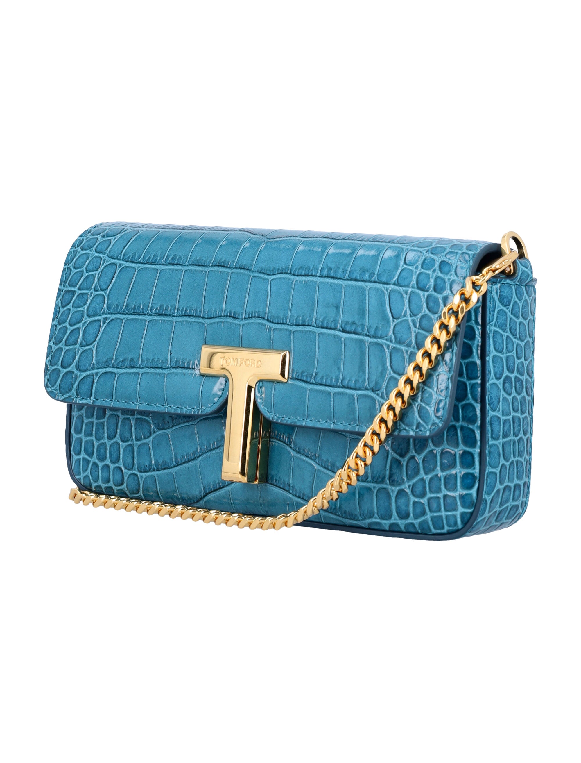 TOM FORD Mini Handbag with Croc Embossed Leather