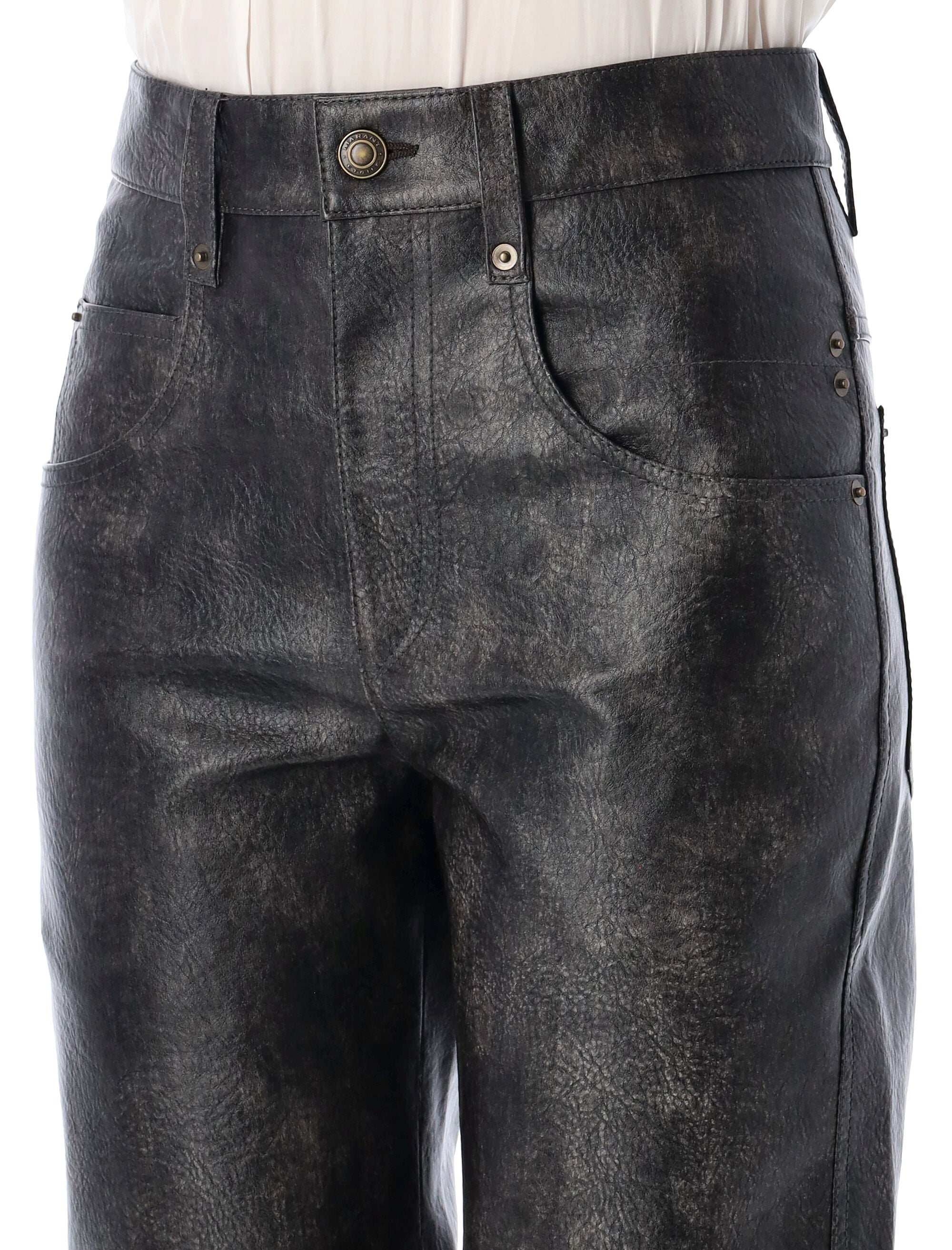 ISABEL MARANT ETOILE High Waist Vintage Style Faux Leather Pants - Size 36