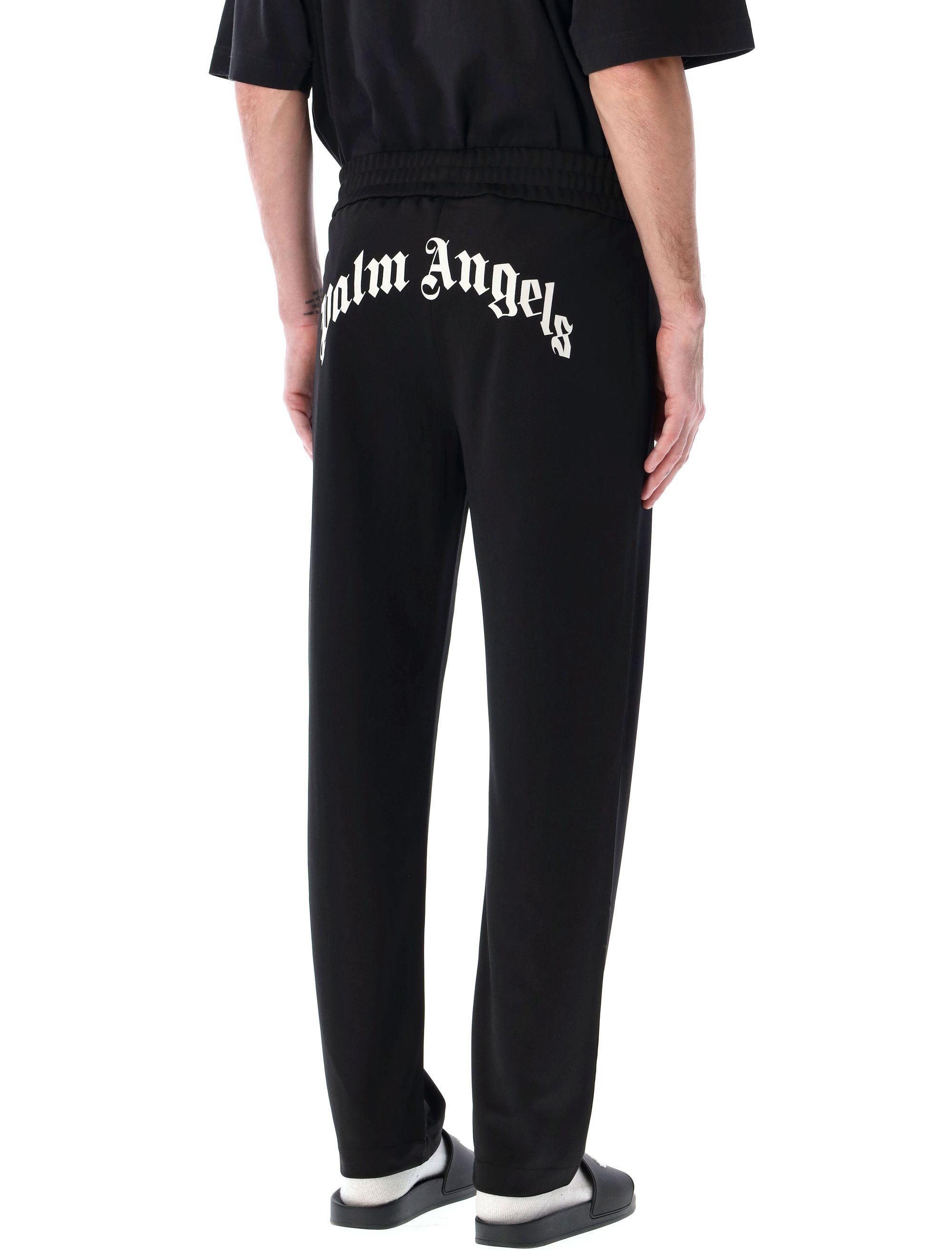 PALM ANGELS Curved Logo Track Pants - Size L