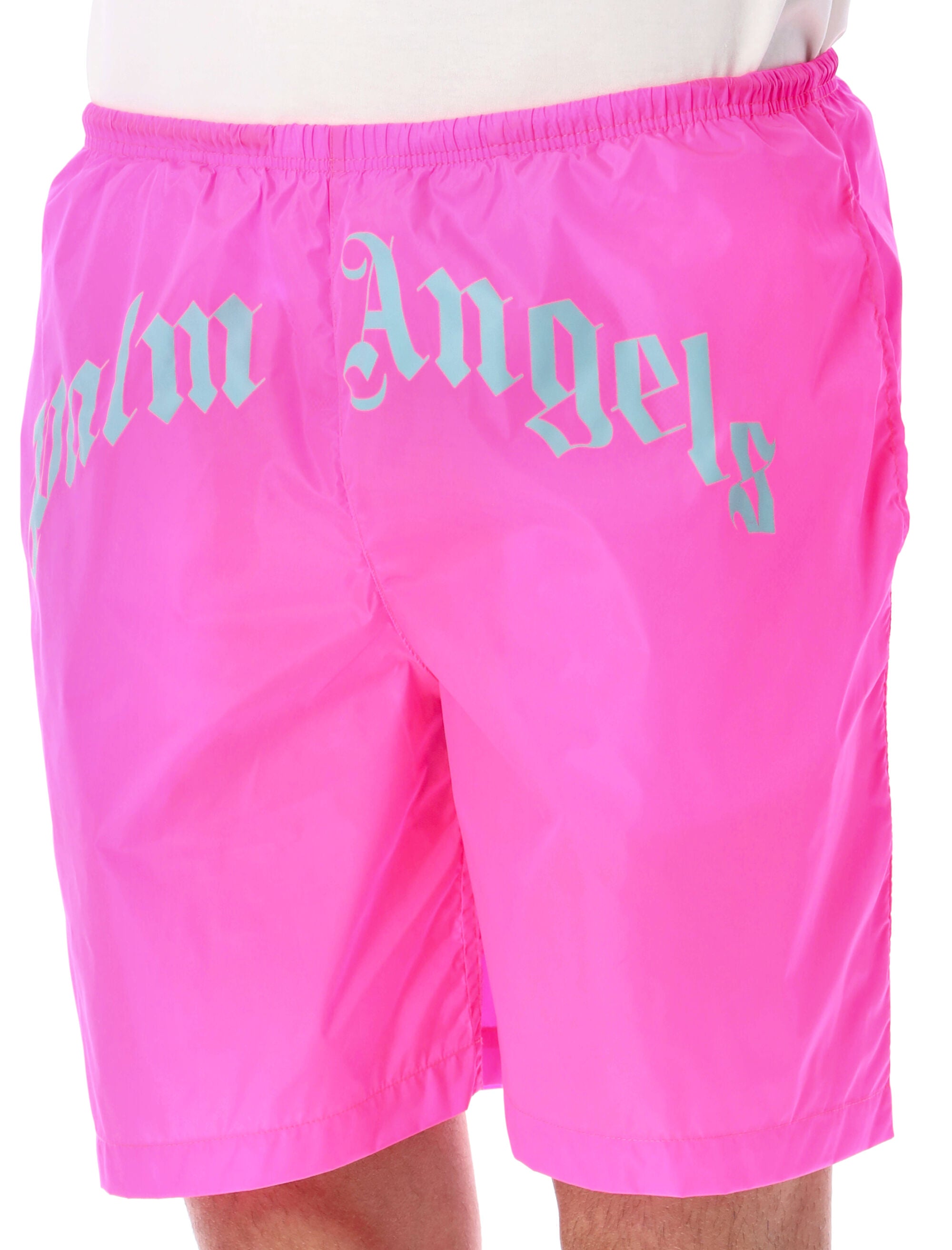 PALM ANGELS Curved Logo Swim Shorts - Size L