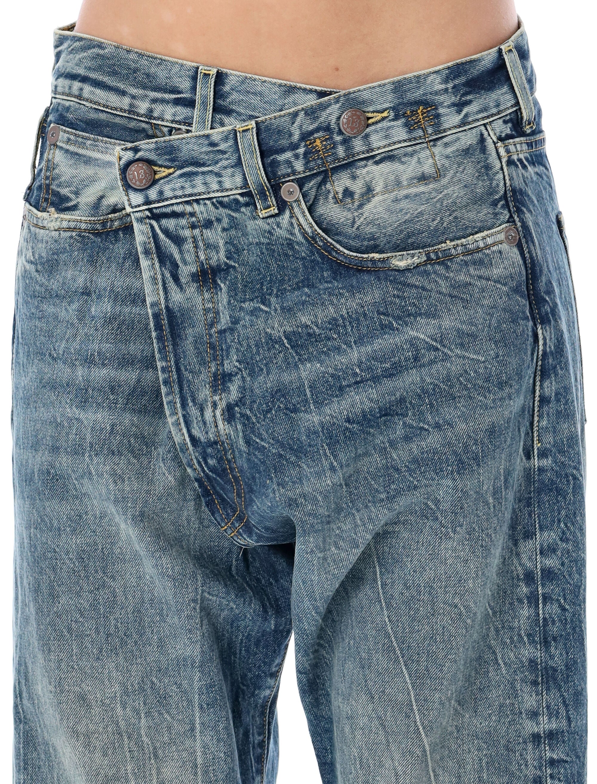 R13 Asymmetrical Cropped Wide Leg Jean - Size 26