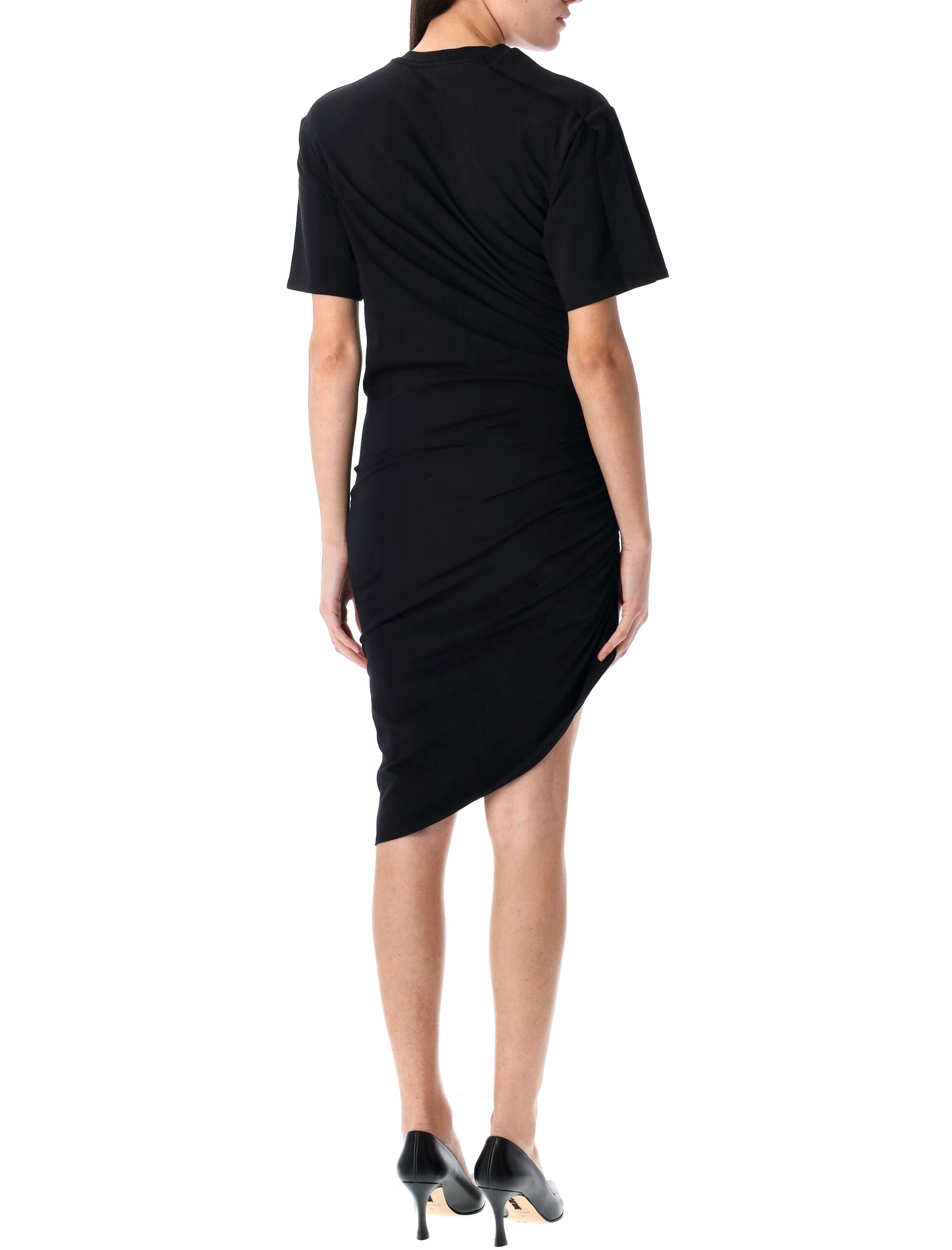MUGLER Asymmetric Draped Mini Dress with Piercing Detail - Size 36
