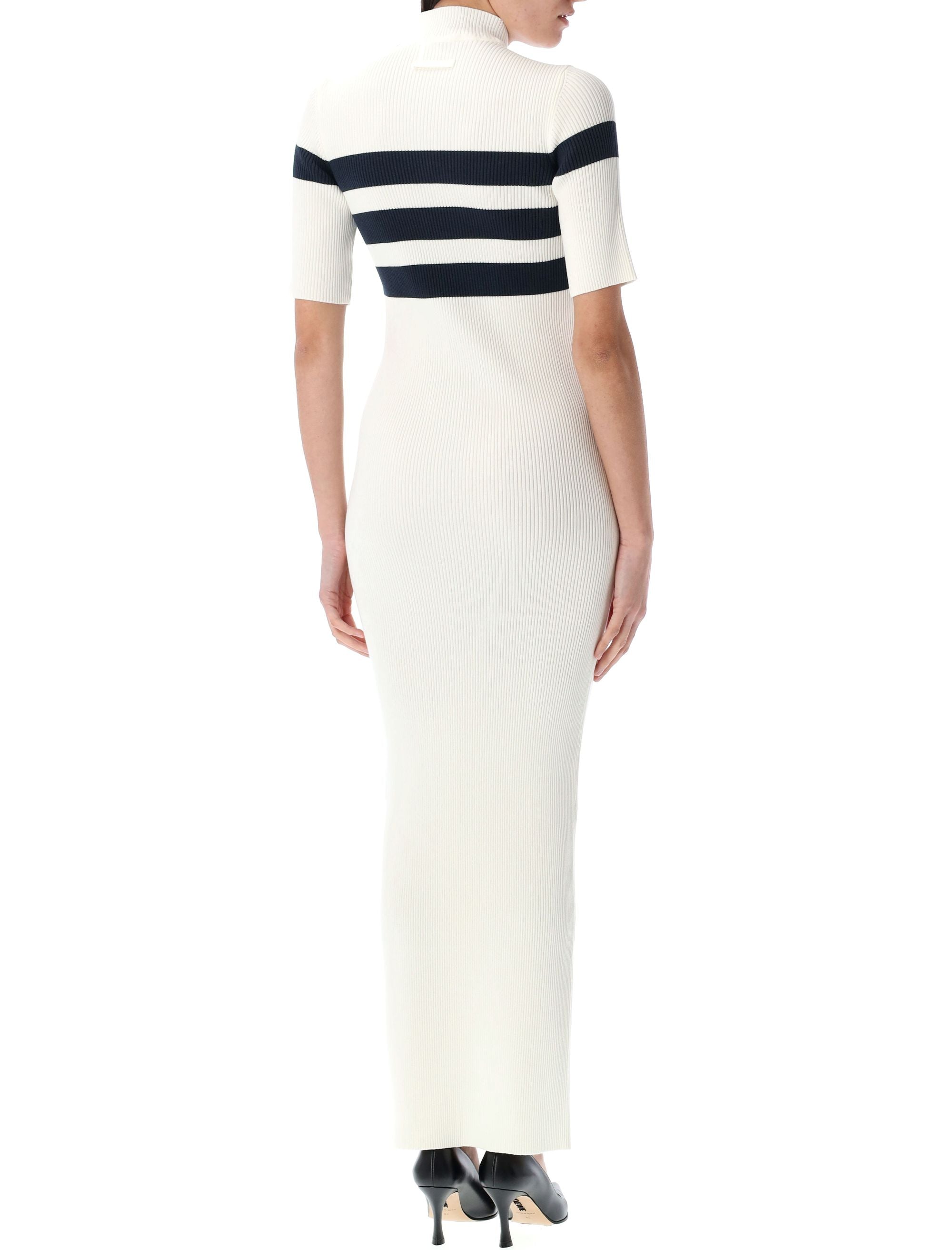 JEAN PAUL GAULTIER Striped Long Knit Dress - Fitted Style