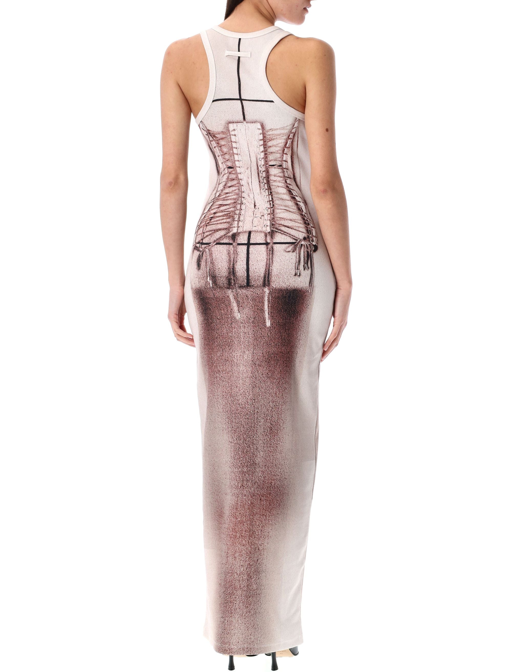 JEAN PAUL GAULTIER Scoop Neck Trompe L'Oeil Knit Dress - Size S