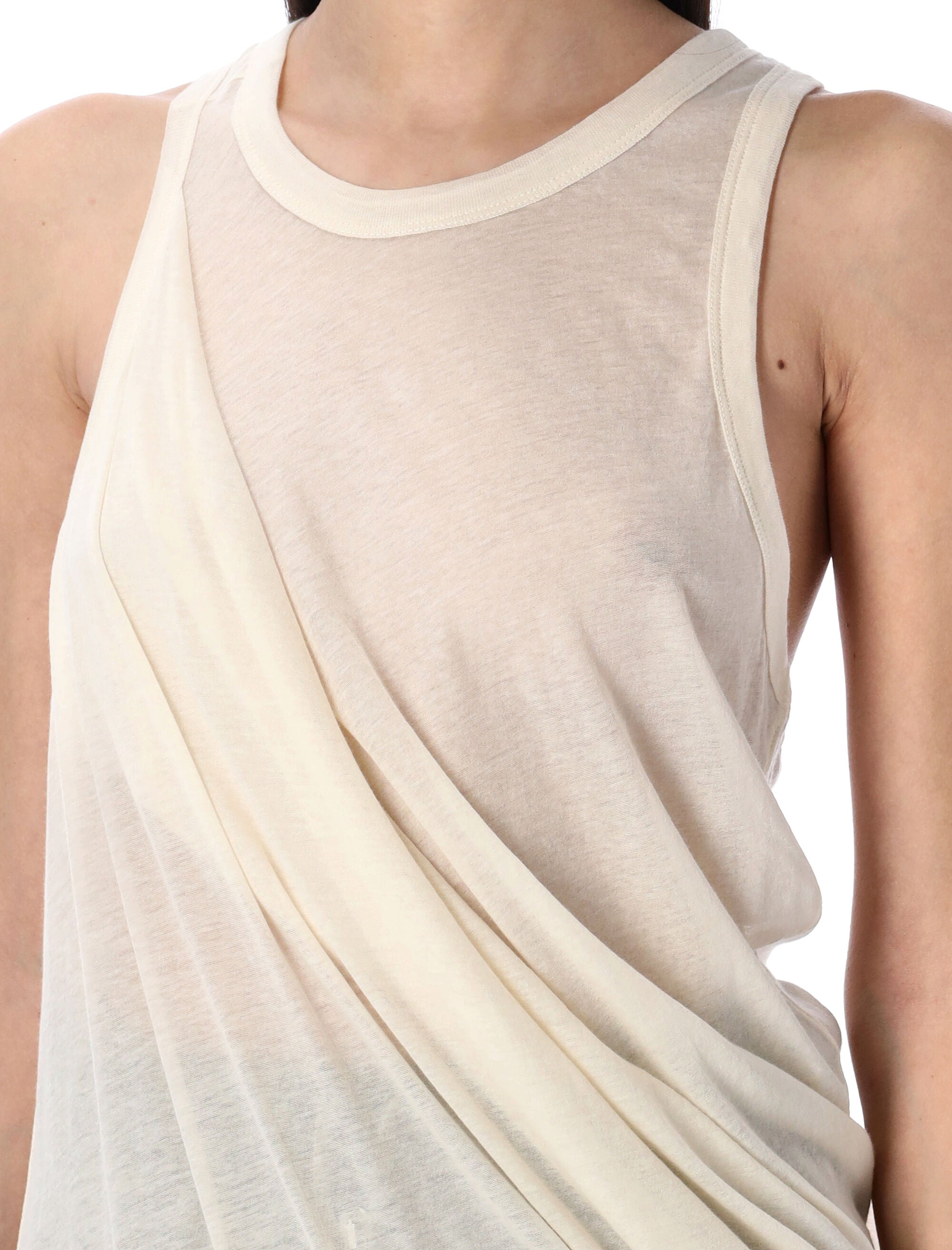 RICK OWENS Anthem Tank - Loose Fit with Draping Detail