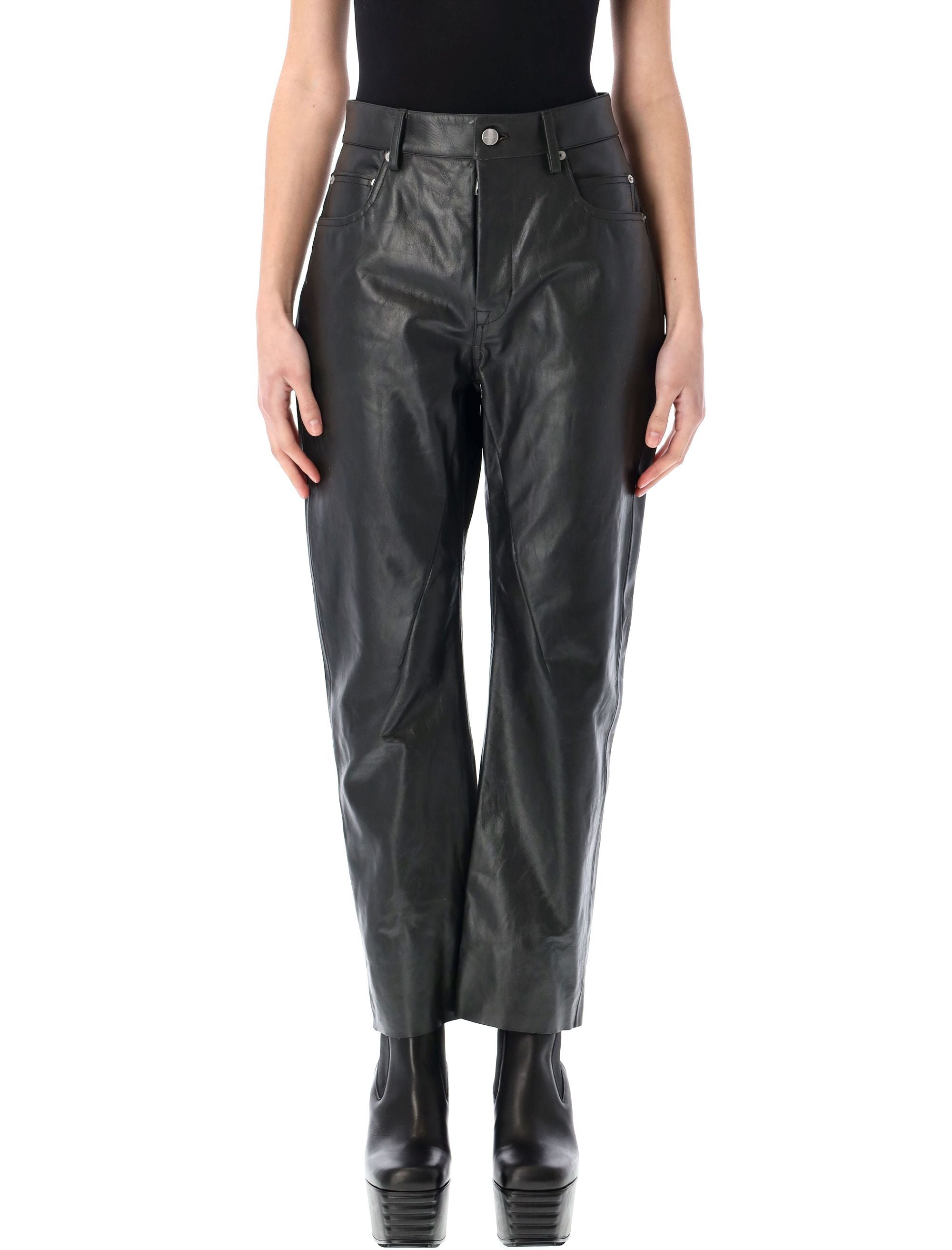 RICK OWENS Low-Rise Leather Pant Size 40