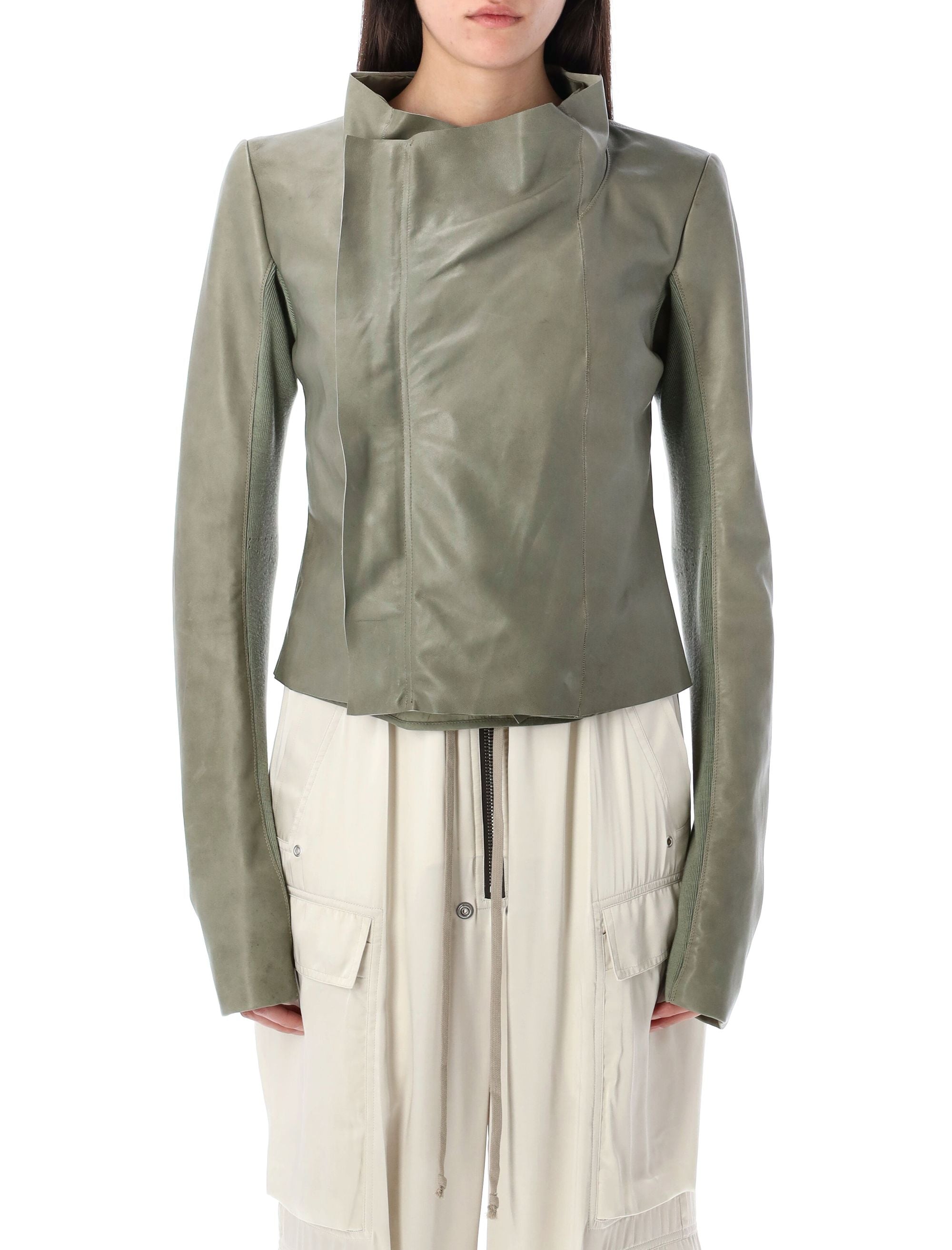 RICK OWENS Low Neck Biker Jacket - Size 42