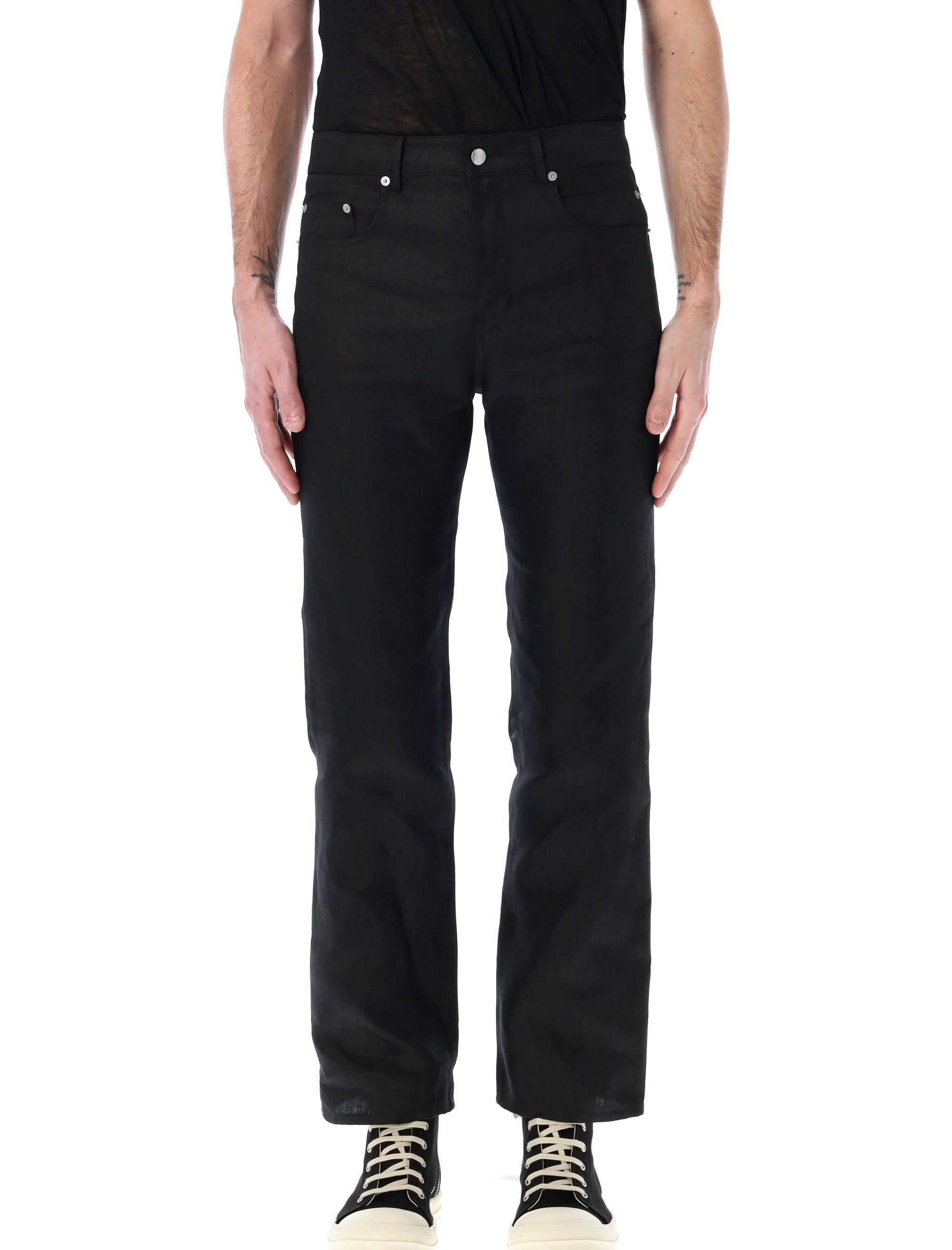 RICK OWENS Luxe Linen Twill Trousers for Men