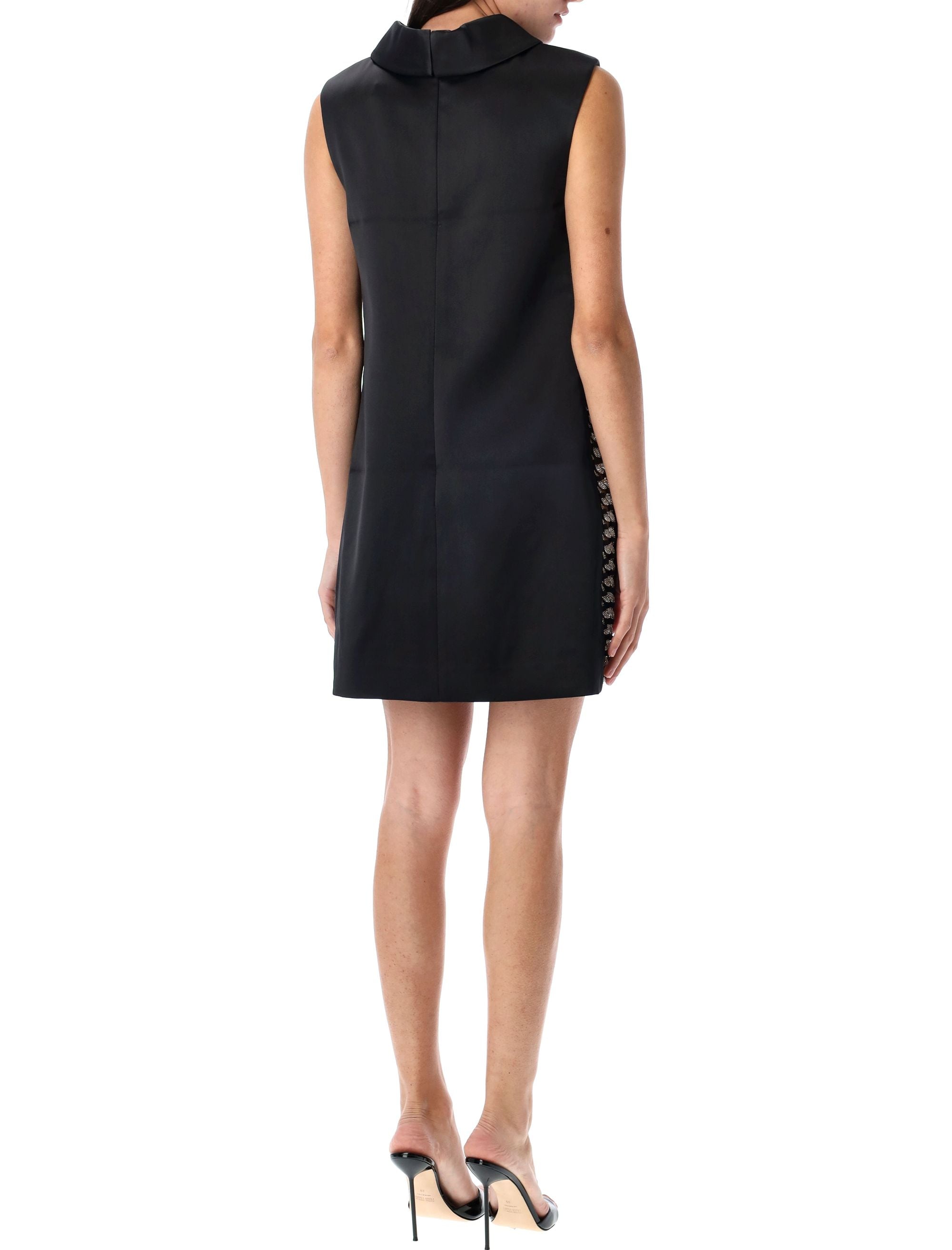 SELF-PORTRAIT Chic Satin Chain Detail Mini Dress - Size 8