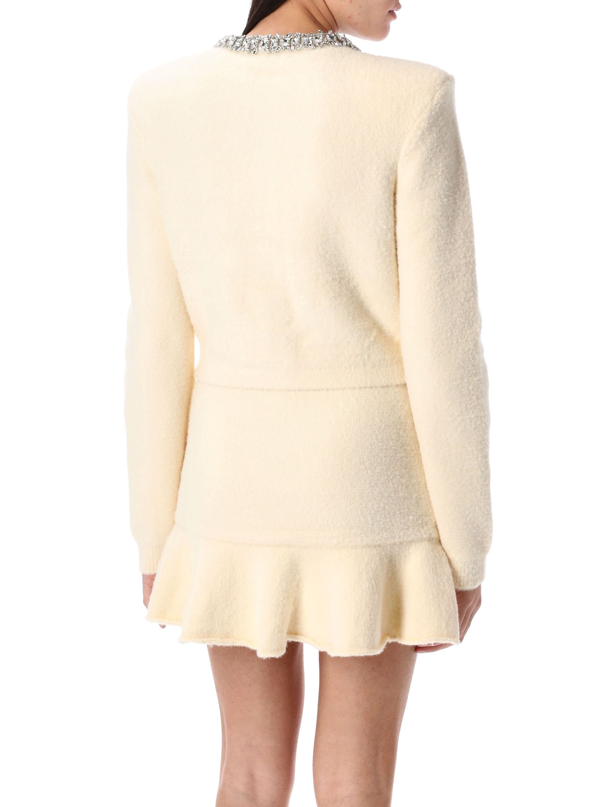 SELF-PORTRAIT Soft Knit Cardigan with Removable Shoulder Pads - Size M