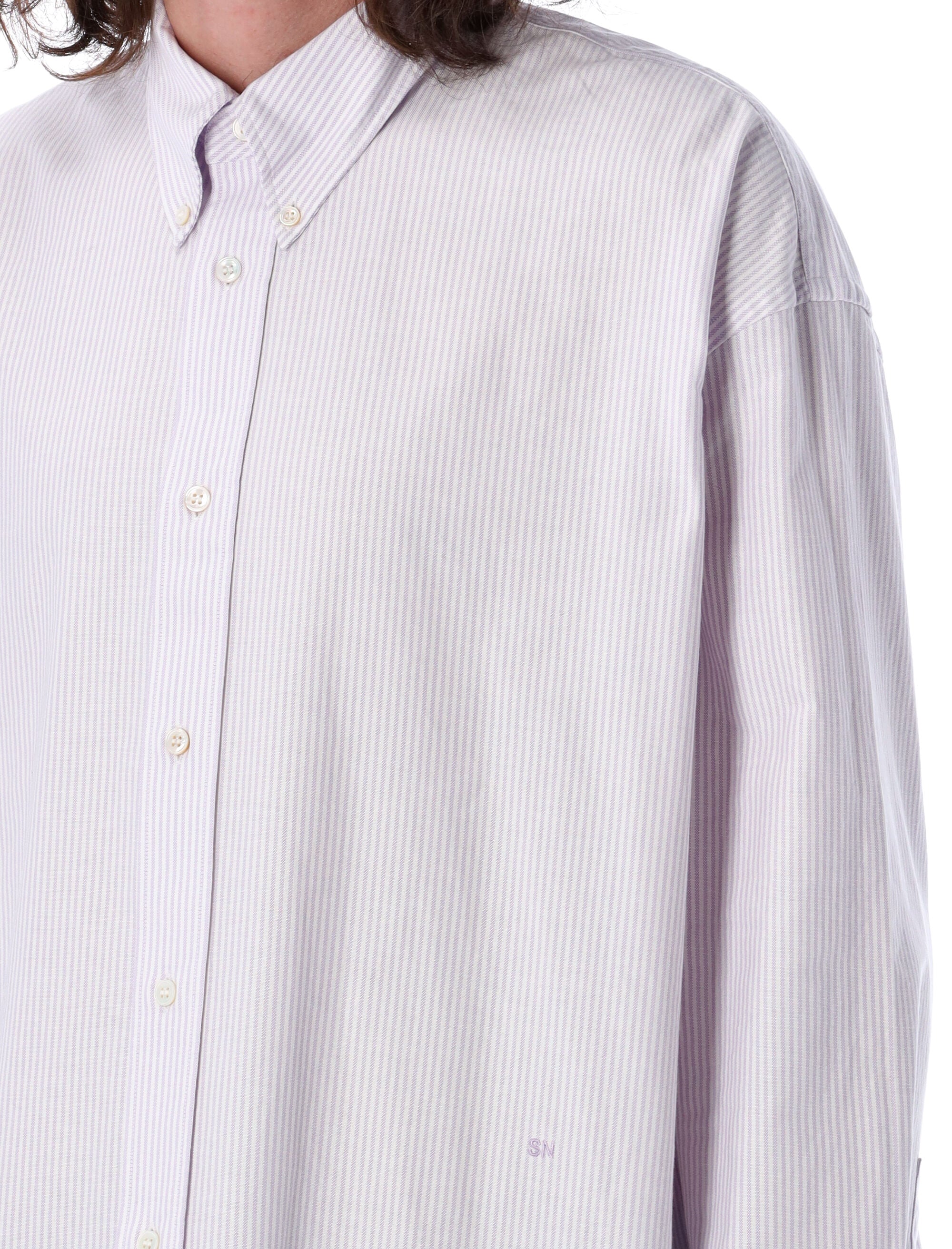 STUDIO NICHOLSON Relaxed Fit Striped Shirt for Men - Size L