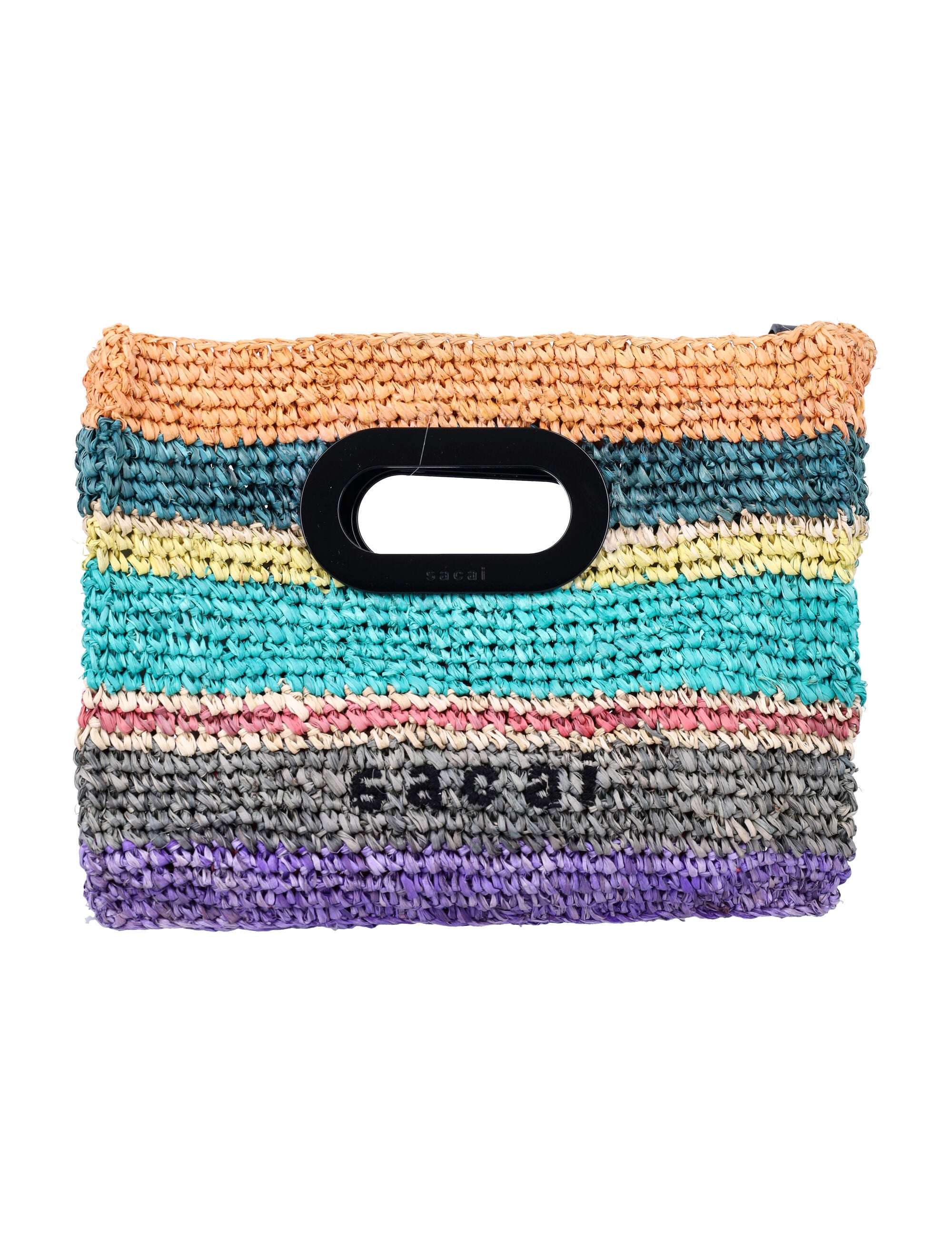 SACAI Mini Raffia Handbag with Adjustable Shoulder Strap