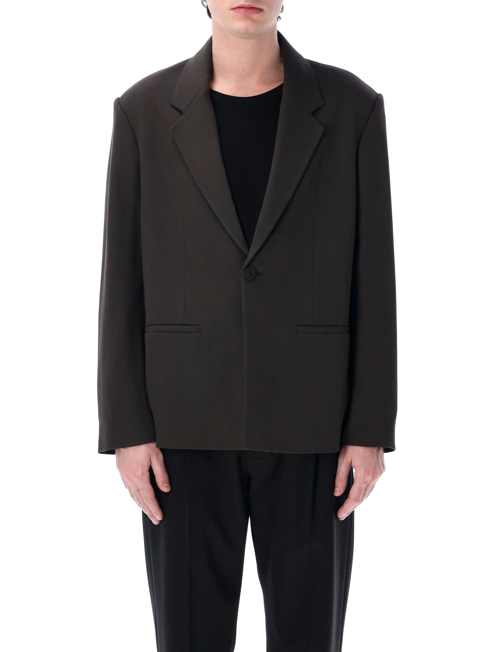 STUDIO NICHOLSON Men's One Button Wool Blazer - Size M
