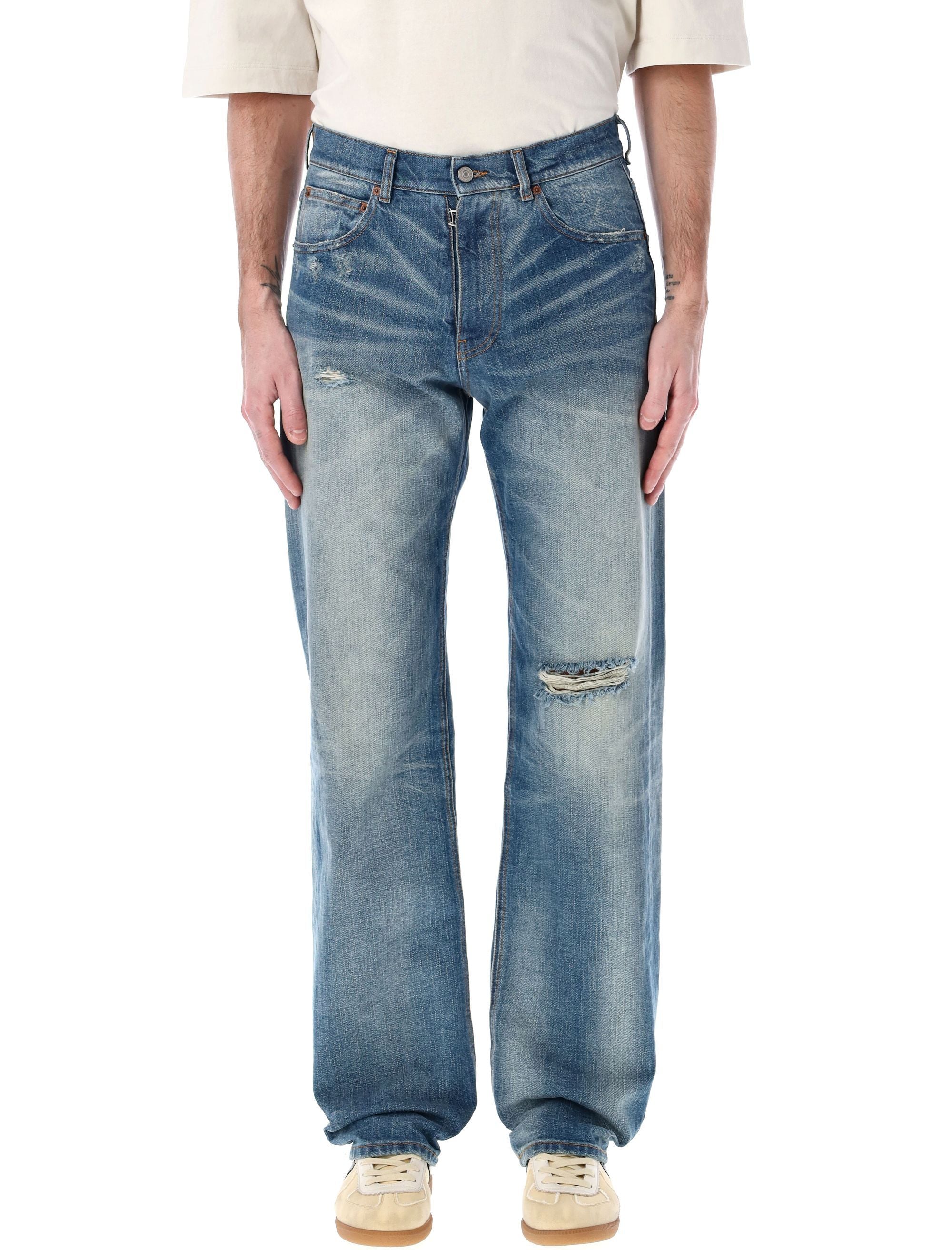 MM6 MAISON MARGIELA Distressed Straight Leg Jeans - Size 32