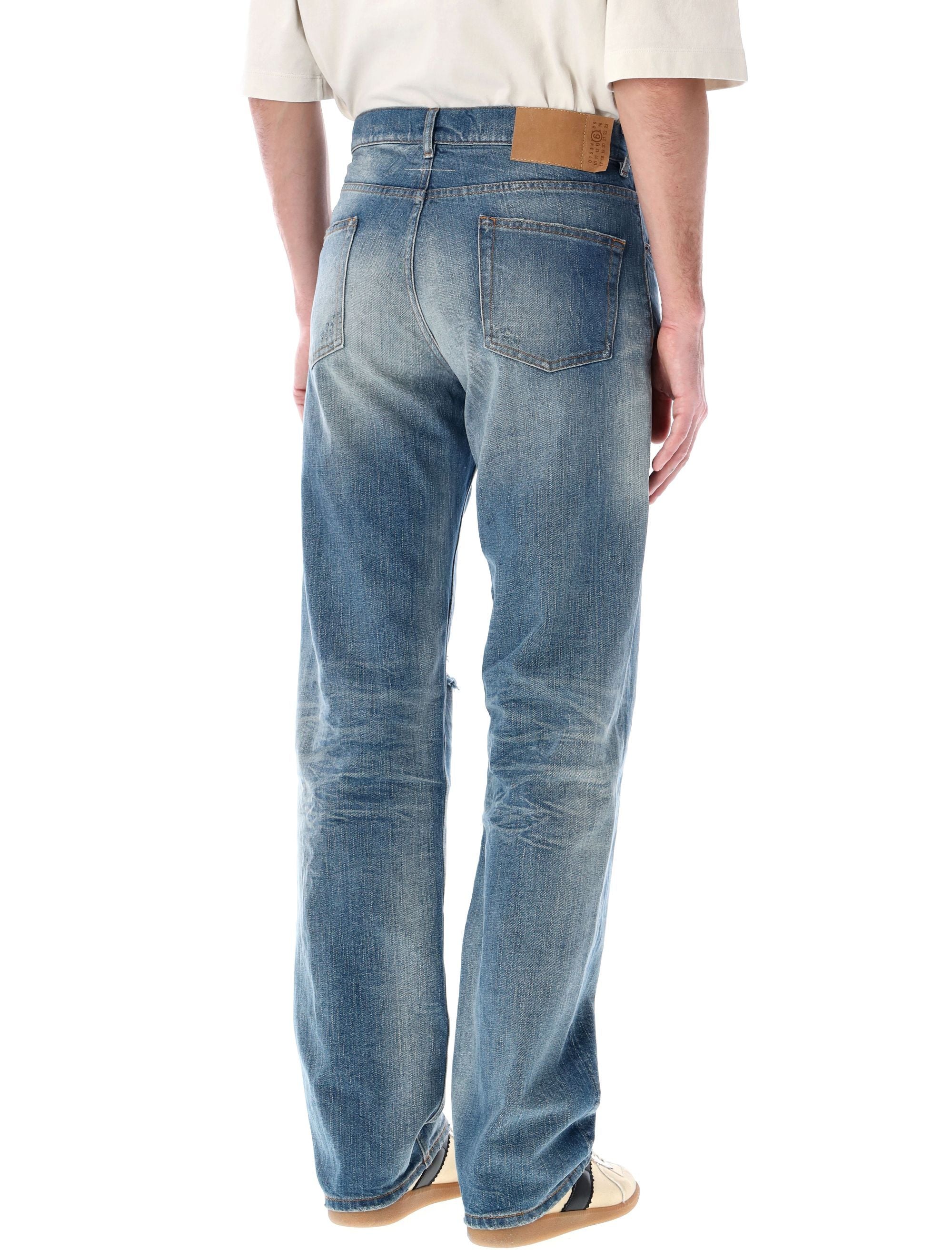 MM6 MAISON MARGIELA Distressed Straight Leg Jeans - Size 32