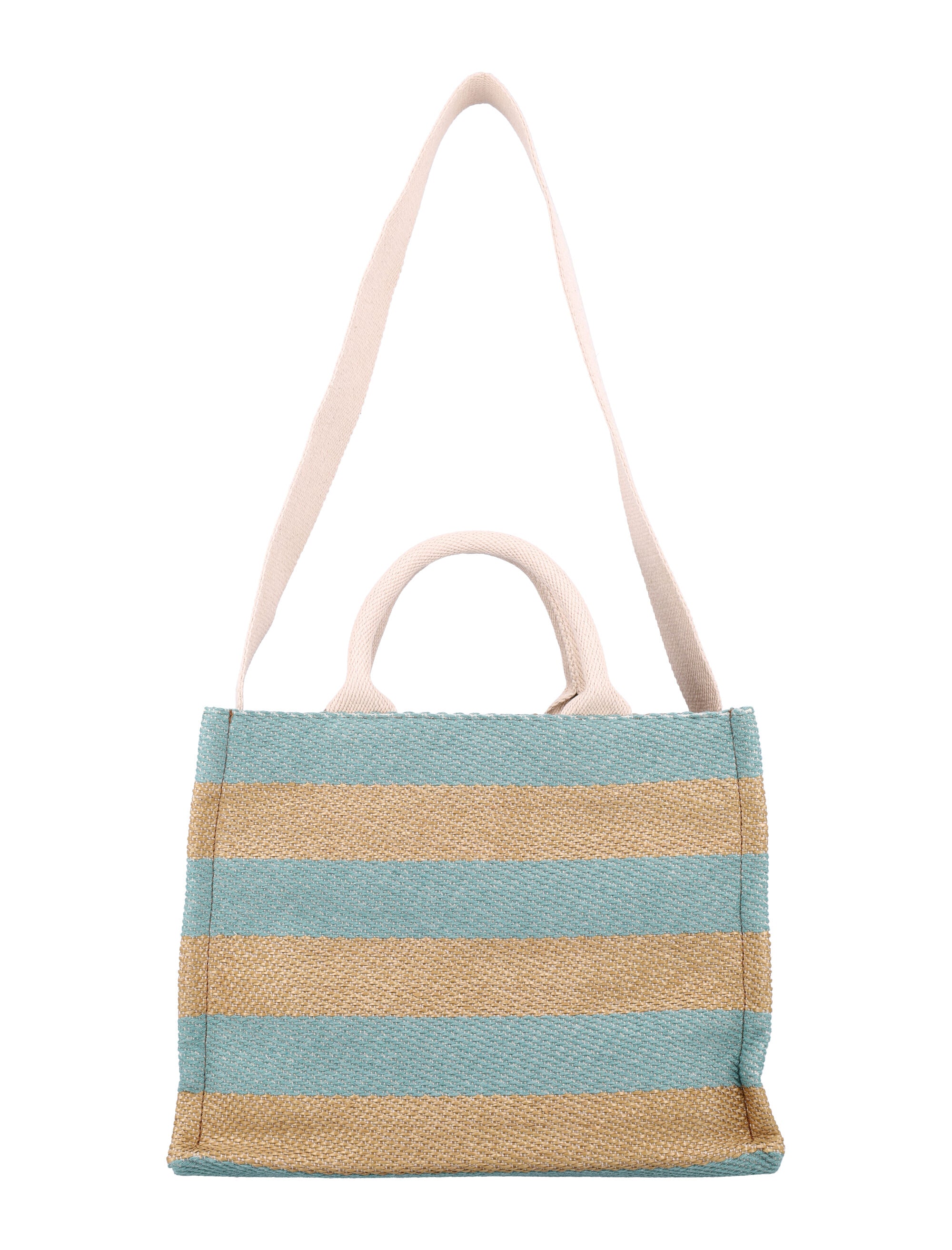 MARNI Mini Raffia-Effect Tote Handbag