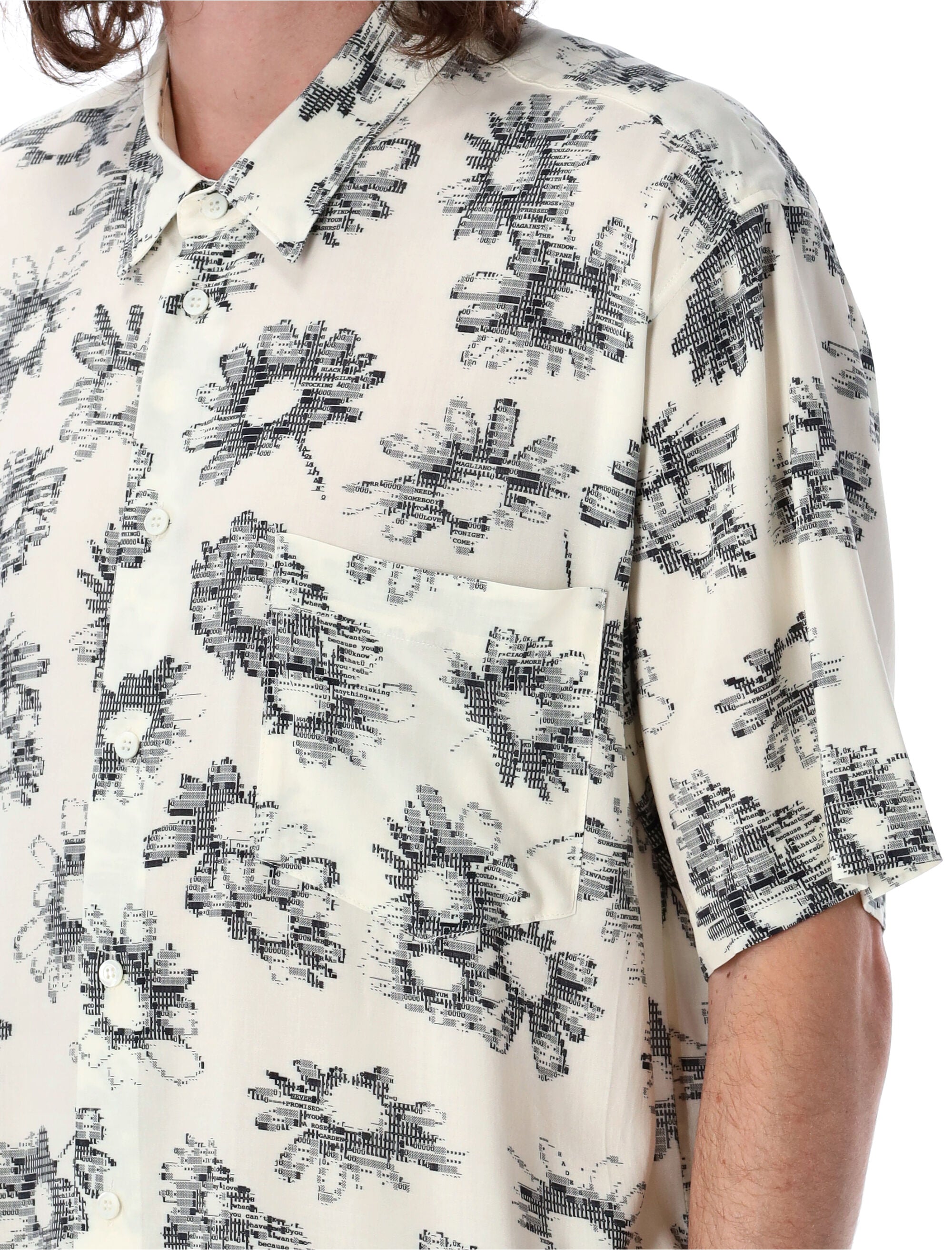MAGLIANO Men's Mini Pixel Flower Short Sleeve Shirt