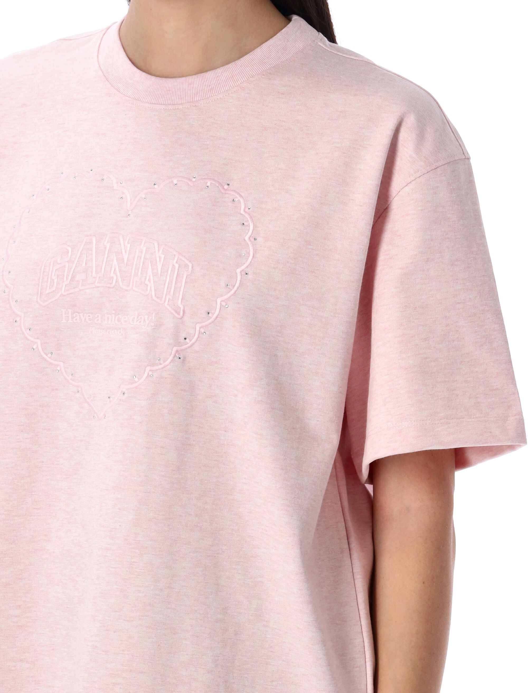 GANNI Heart Graphic T-Shirt - Relaxed Fit for Women