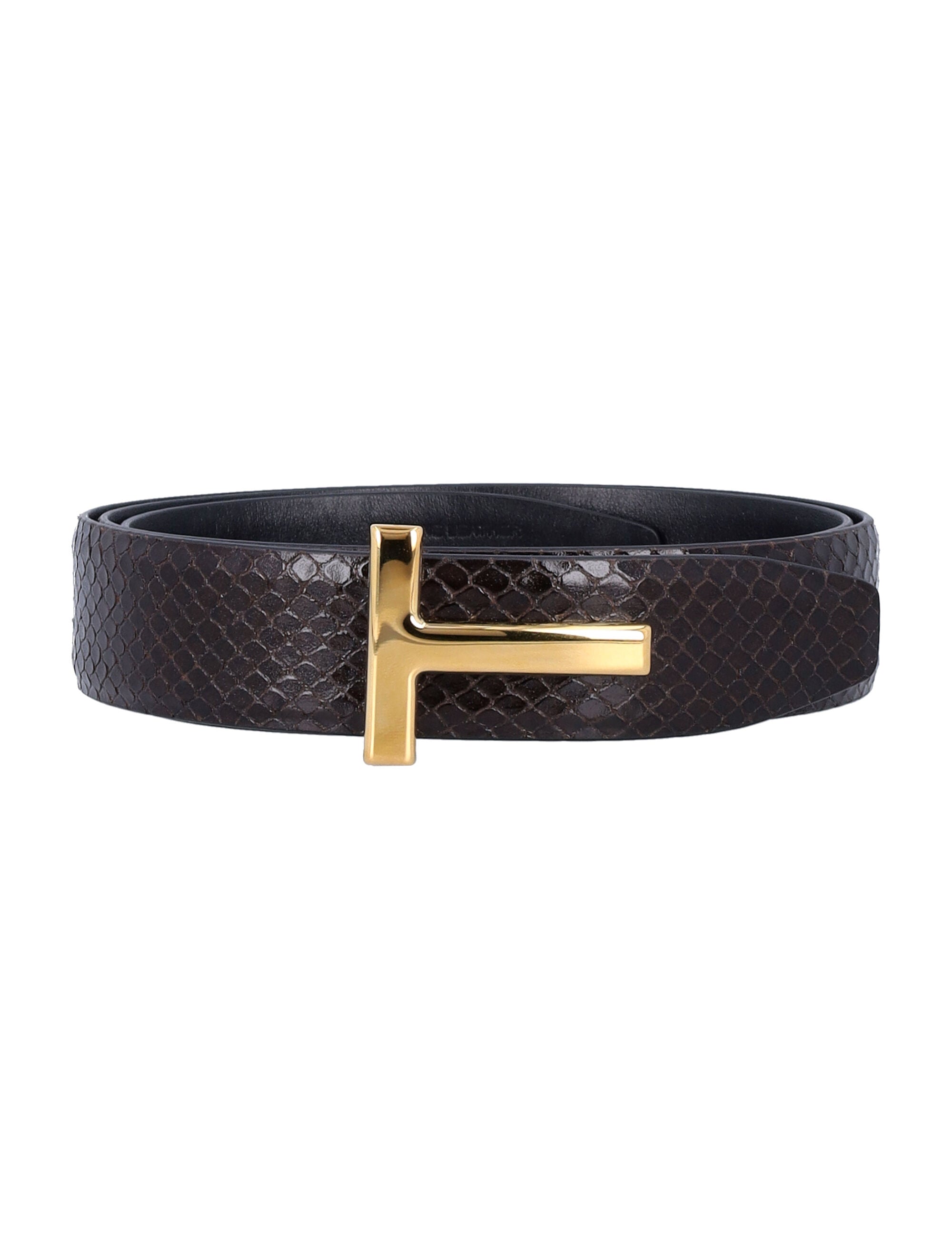 TOM FORD Printed Python Effect Belt - 3 cm Width