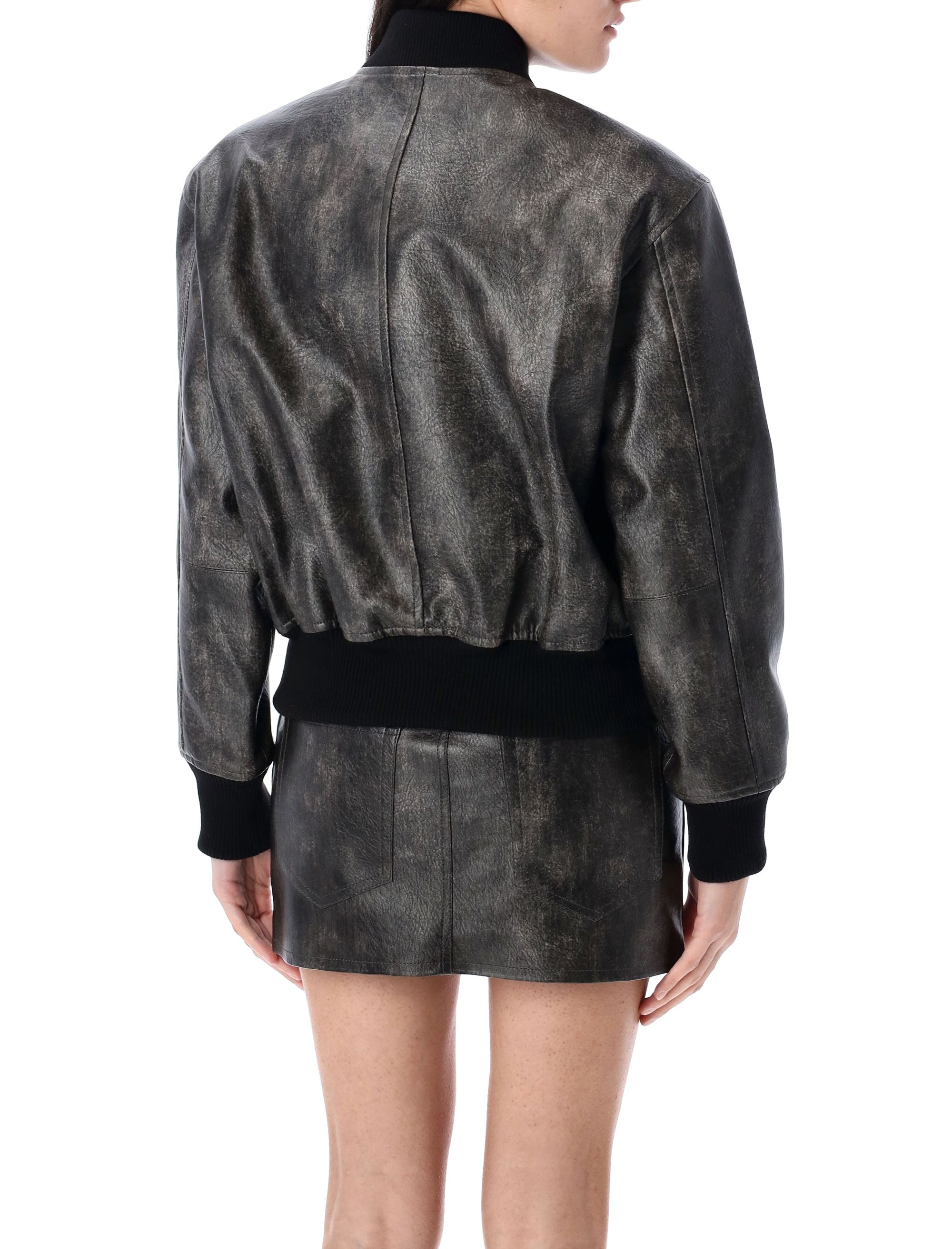 ISABEL MARANT ETOILE Mini Leather Bomber Jacket